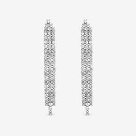 Jon Richard Rhodium Plated & CZ Crystal Drop Earrings