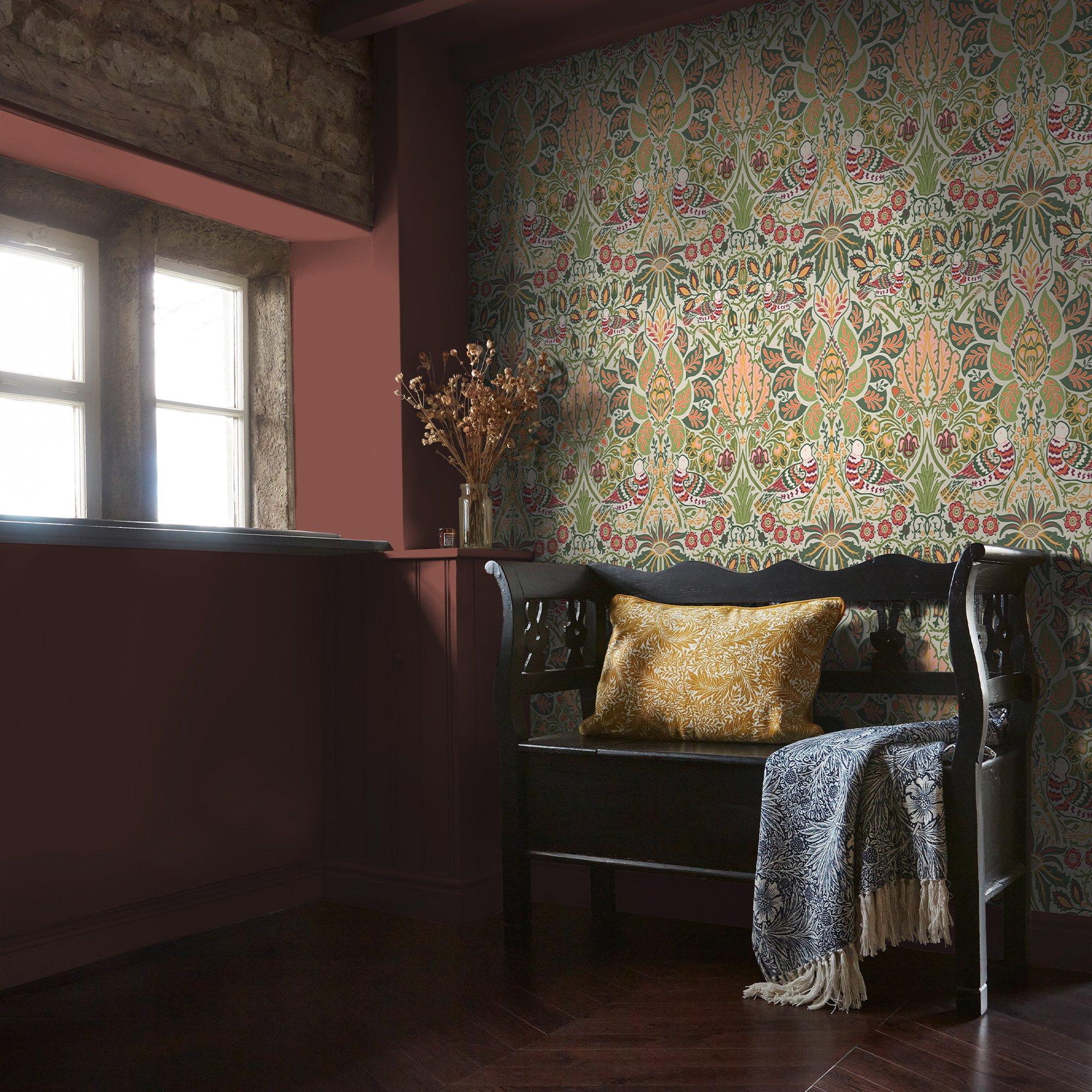 Olive - William Morris at Home - Dove & Rose Olive Wallpaper - 1