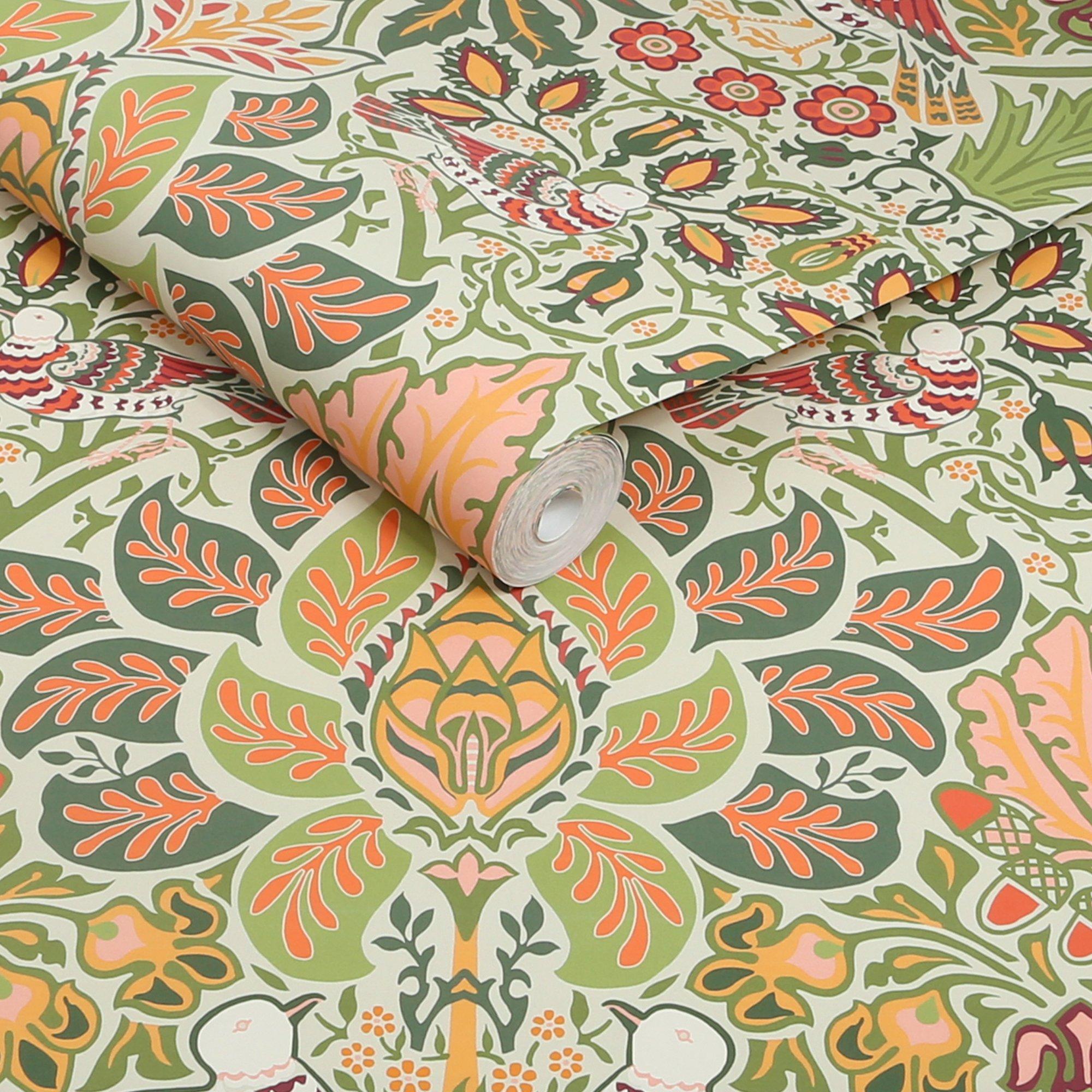 Olive - William Morris at Home - Dove & Rose Olive Wallpaper - 3