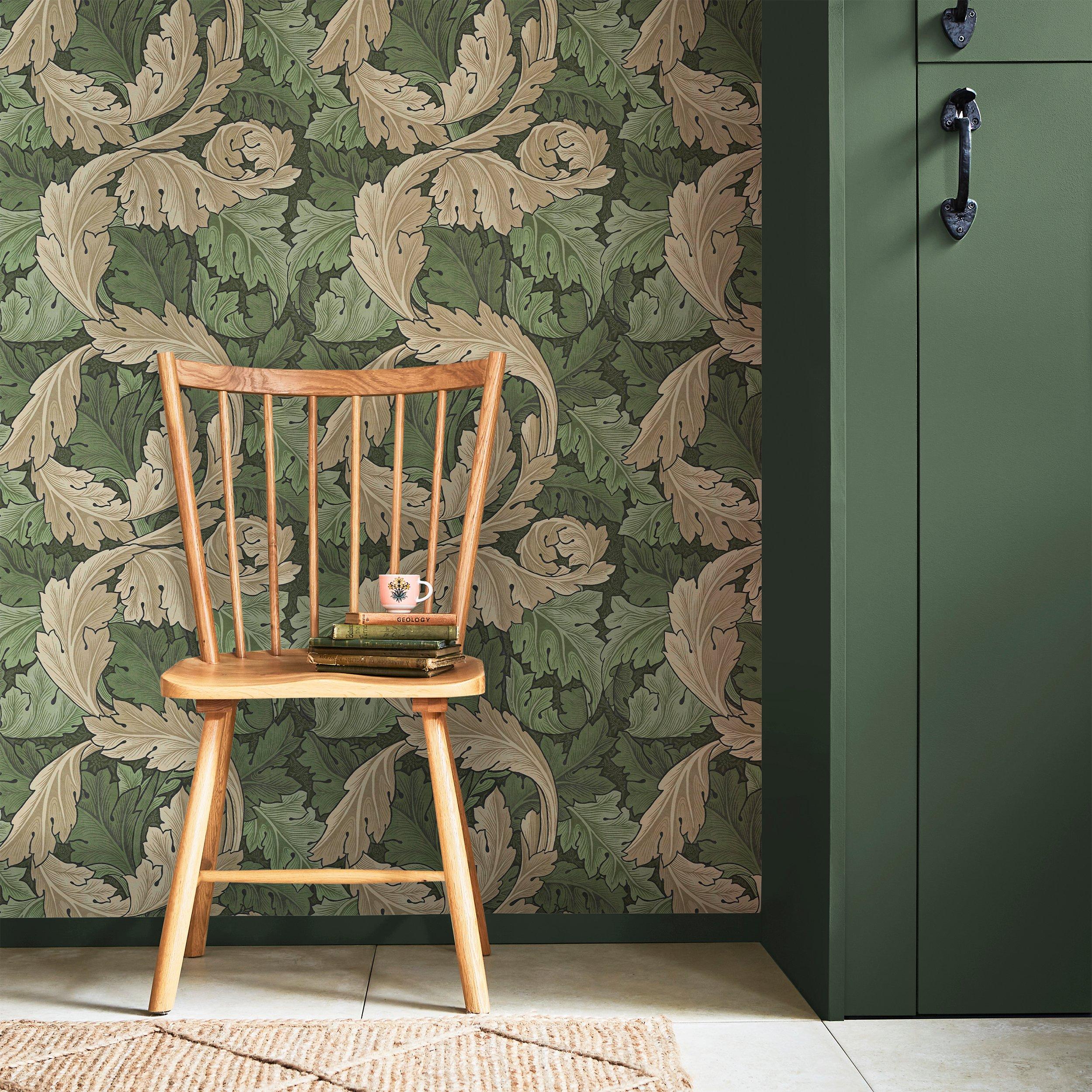 Green - William Morris at Home - Acanthus Green Wallpaper - 1