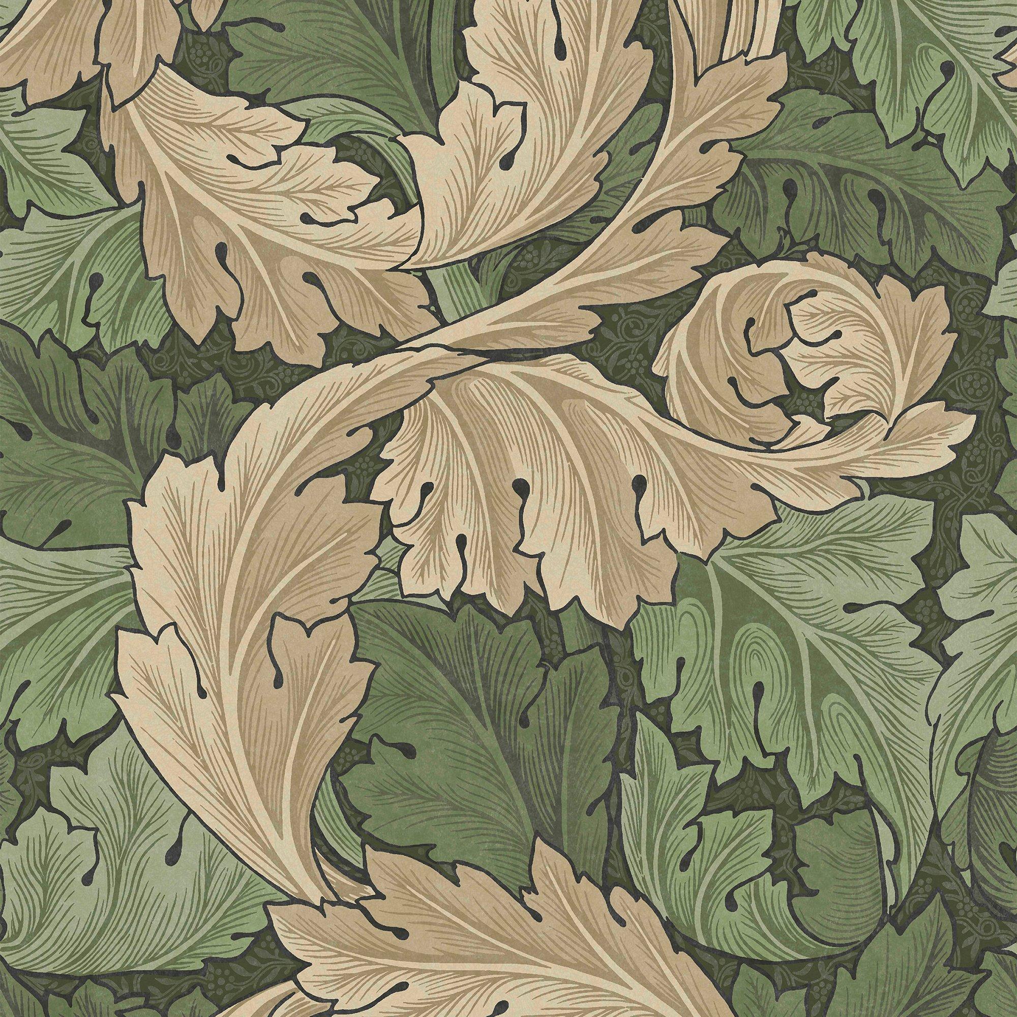 Green - William Morris at Home - Acanthus Green Wallpaper - 2