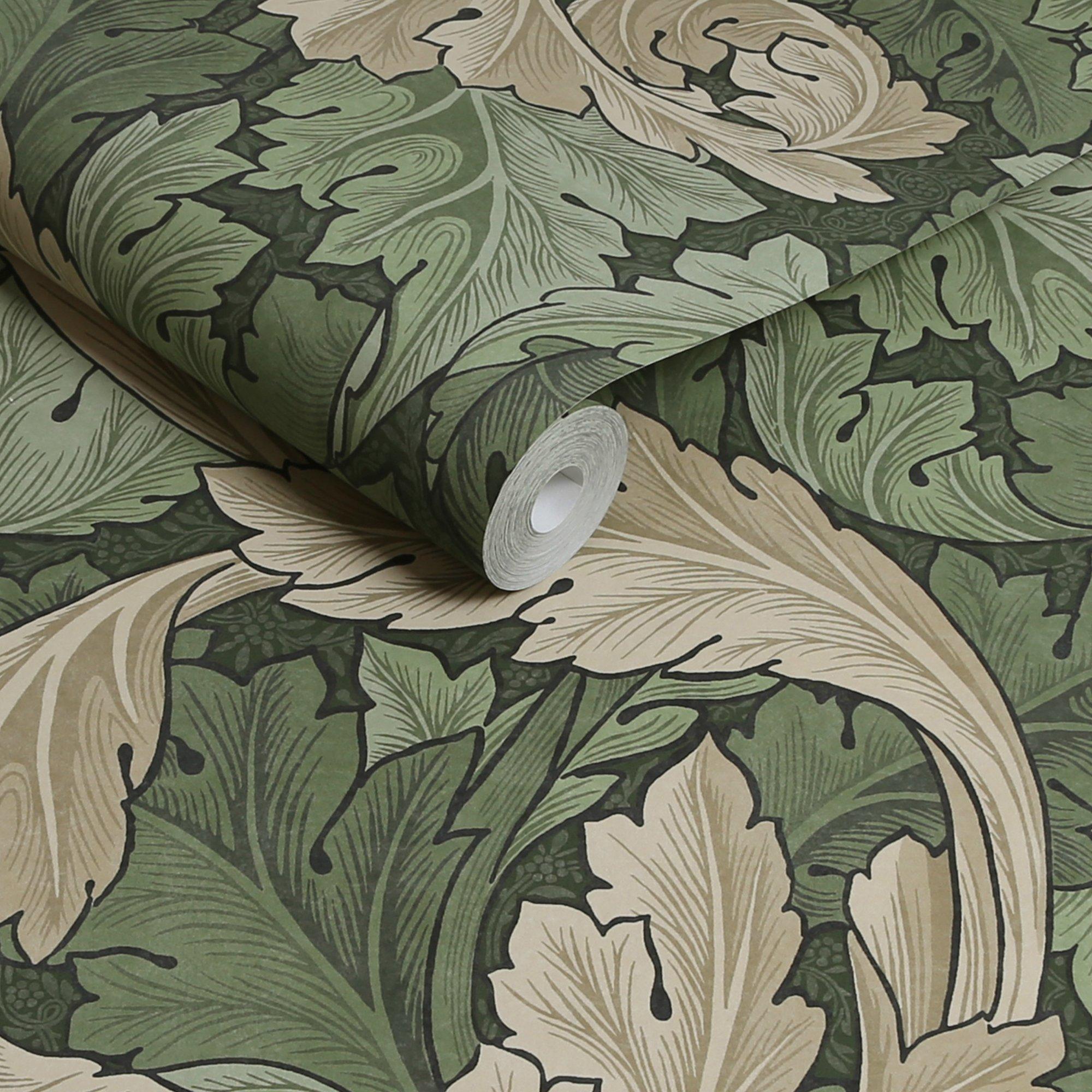 Green - William Morris at Home - Acanthus Green Wallpaper - 3