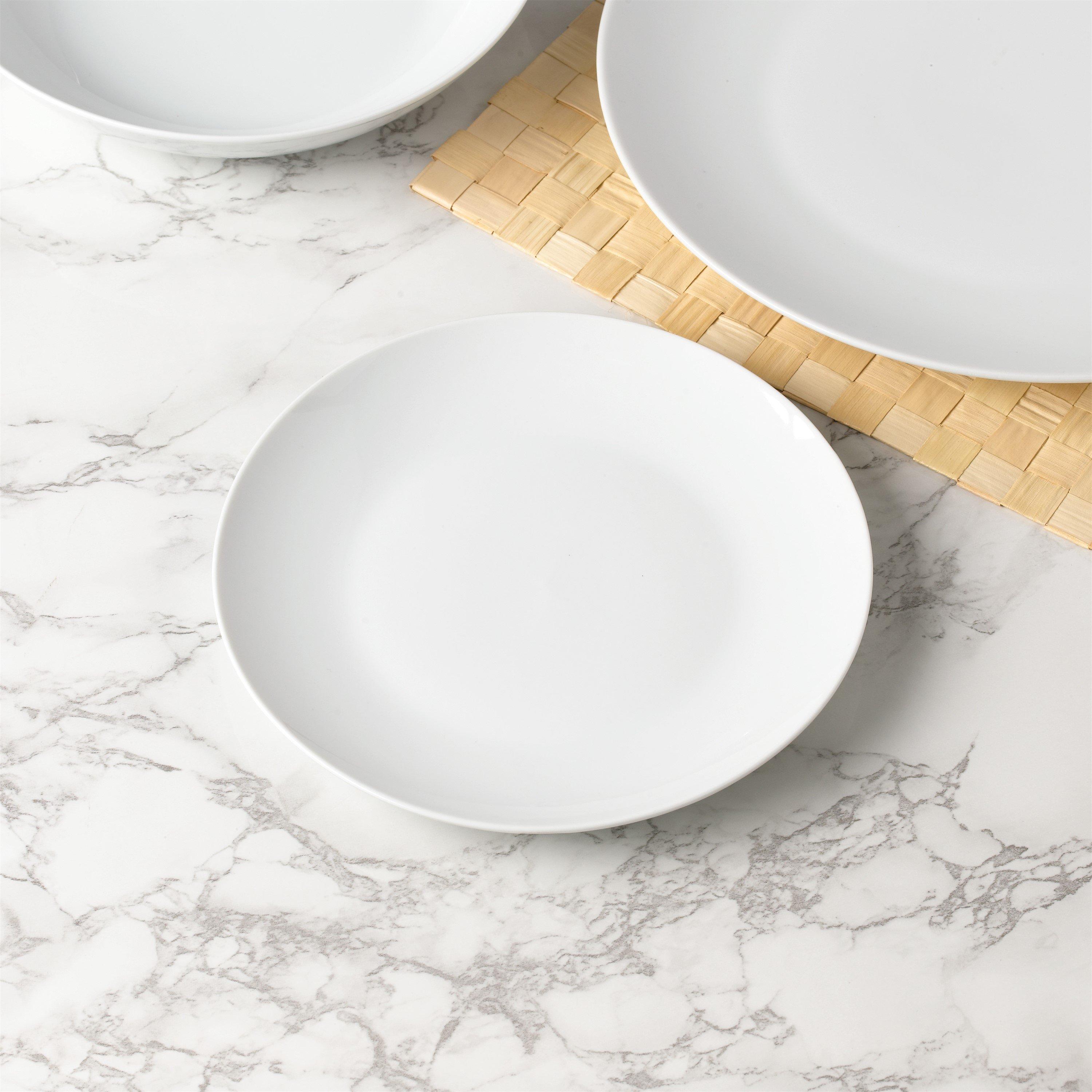 White - Waterside - 18pc White Everyday Round Dinner Set - 4