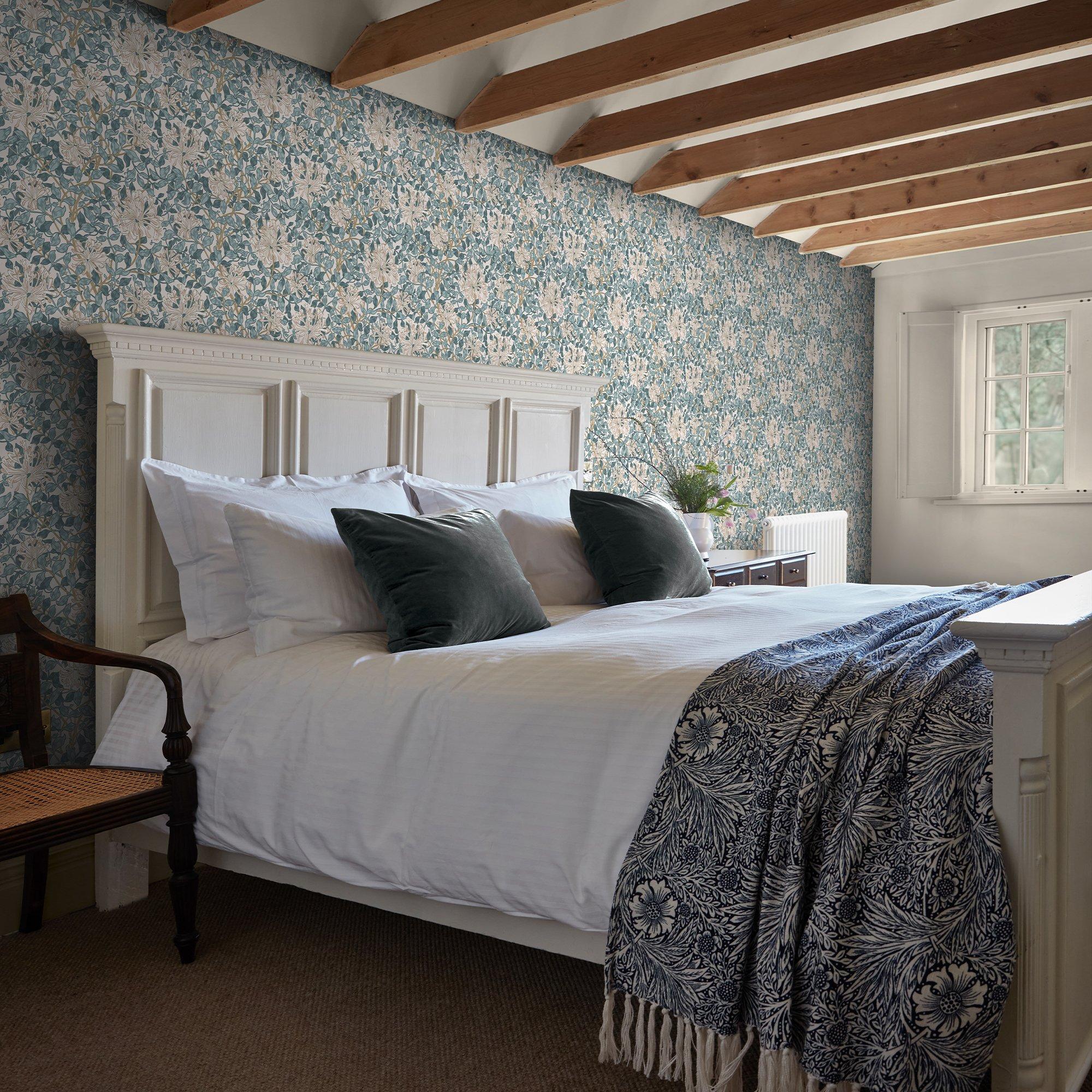 Dusk Blue - William Morris at Home - William Morris at Home Honeysuckle Dusk Wallpaper - 1