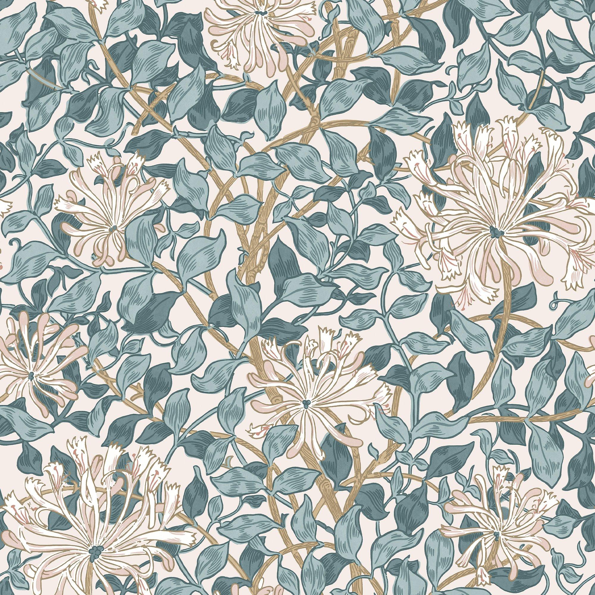 Dusk Blue - William Morris at Home - William Morris at Home Honeysuckle Dusk Wallpaper - 2