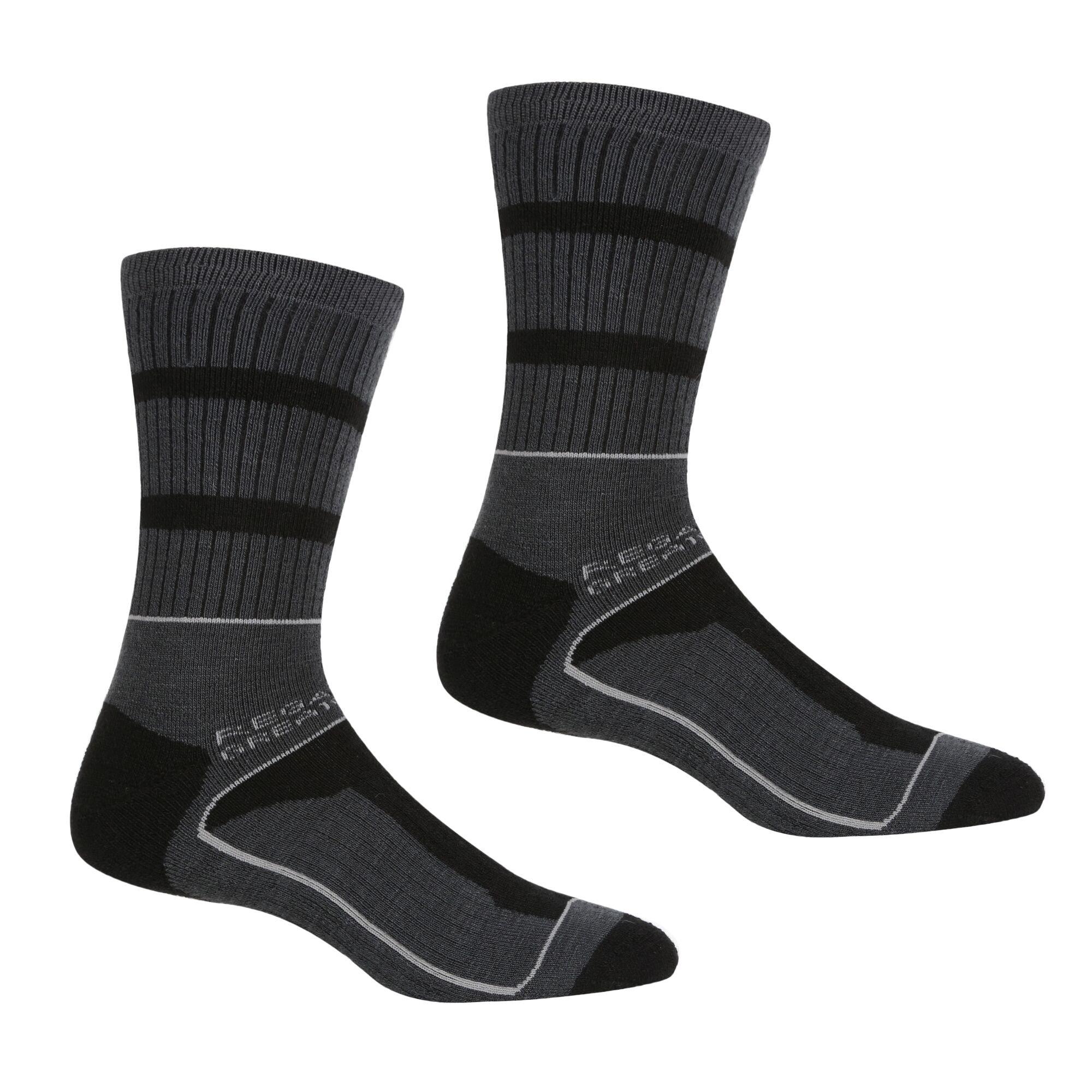 Regatta Men's 2 Pack Samaris 3 Season Sock - Black UK Size 6-8 - Image 3