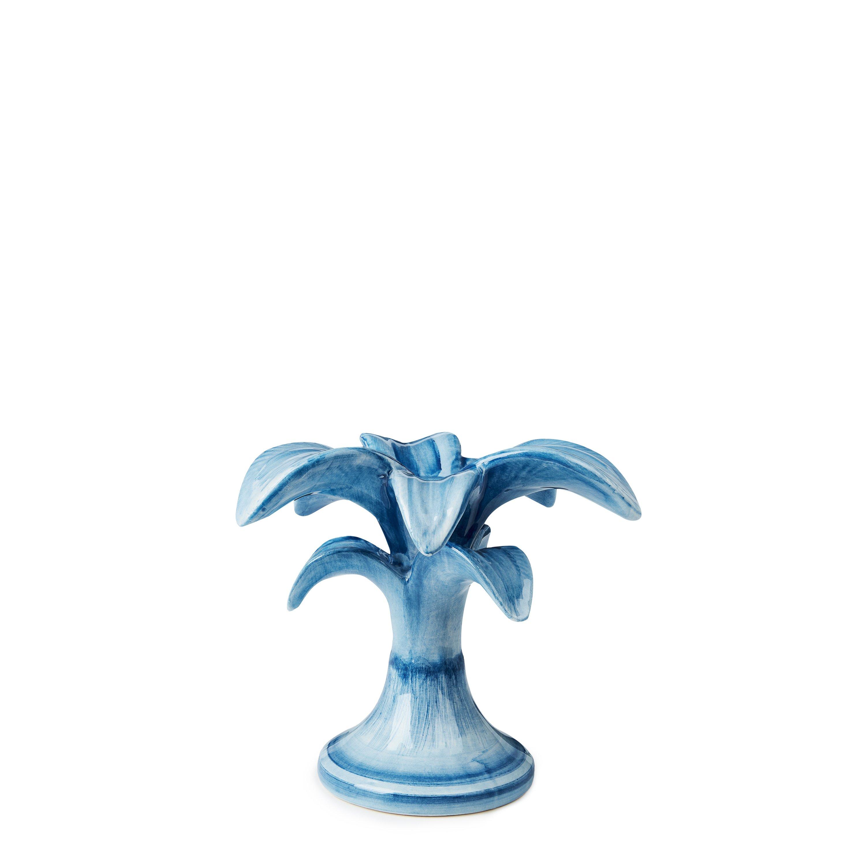 Blue - Les Ottomans - Palm Trees Medium Candle Holder - 1