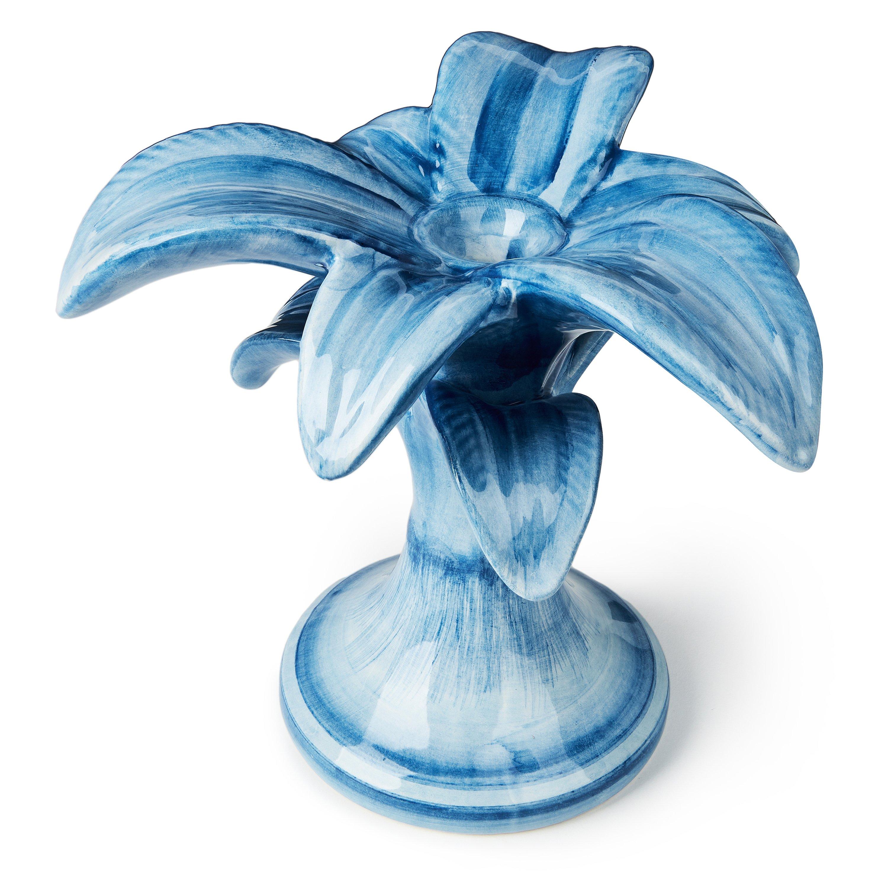 Blue - Les Ottomans - Palm Trees Medium Candle Holder - 2
