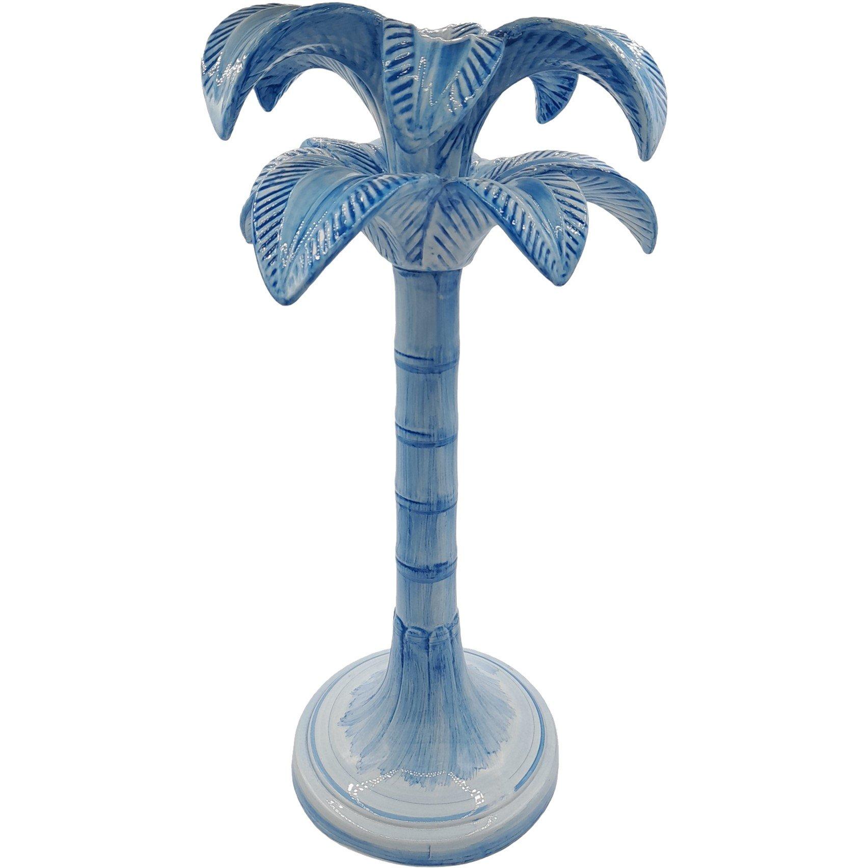 Blue - Les Ottomans - LesOttomans Palm Trees Candle Holder - Blue - Large
