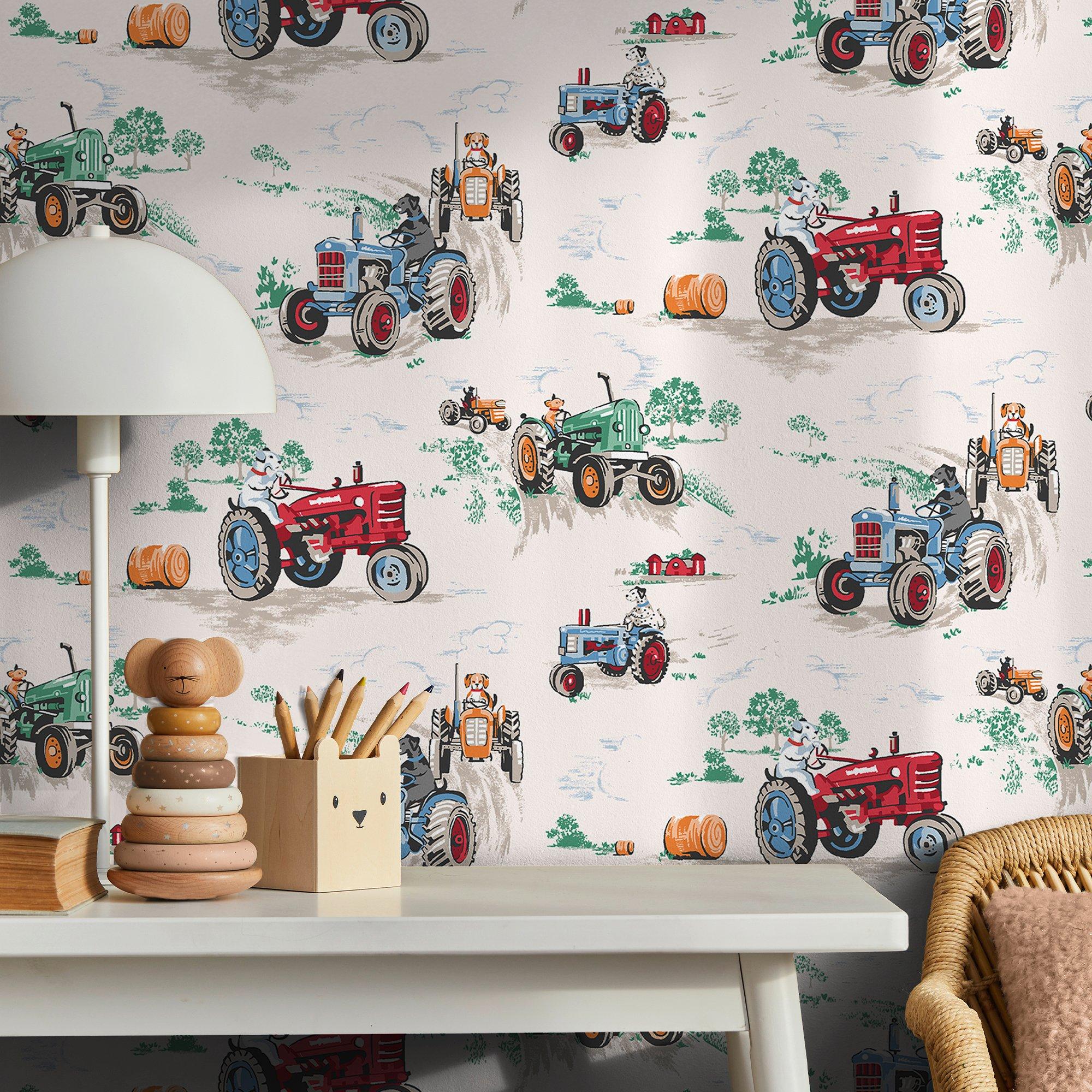 Multi - Cath Kidston - Cath Kidston Tractor Multi Wallpaper - 5
