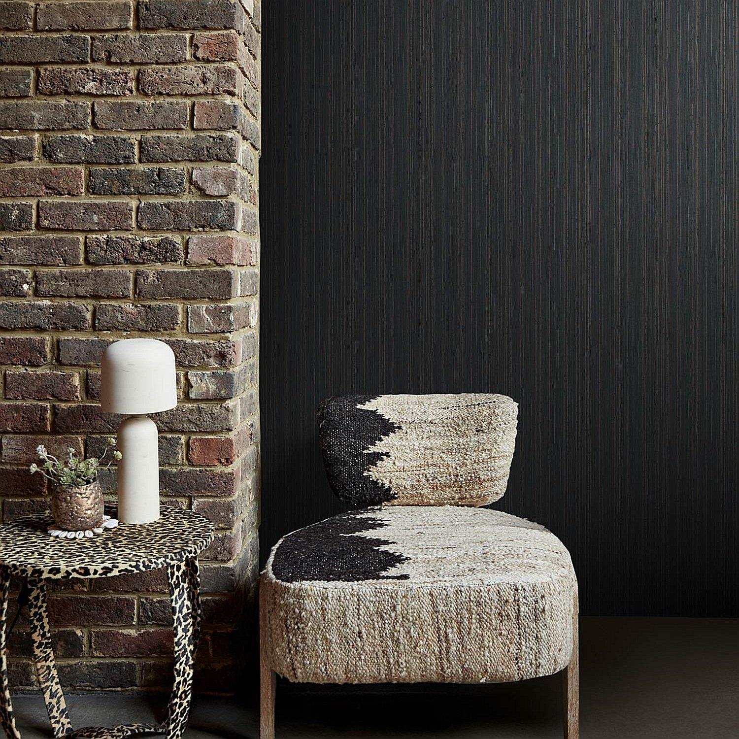 Twilight - Abigail Ahern - Abigail Ahern Fibre Stripe Twilight Wallpaper - 1