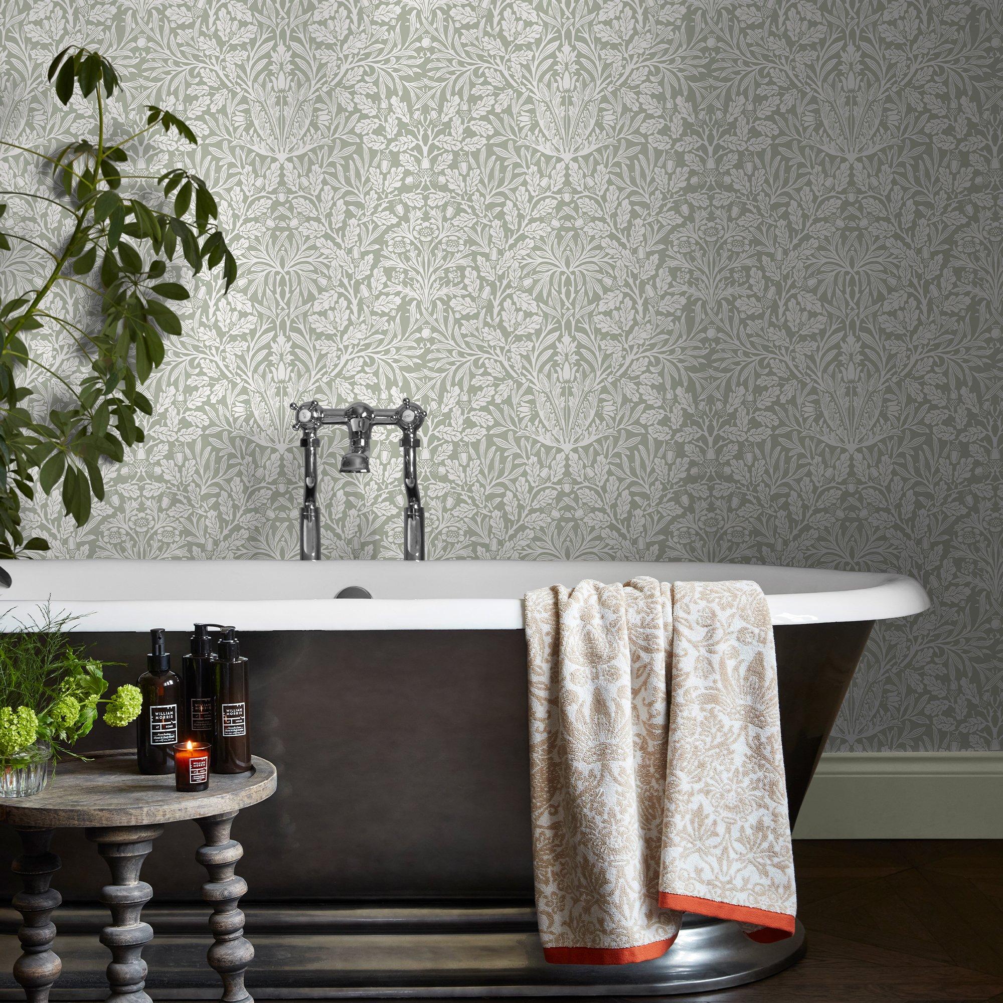 Sage - William Morris at Home - Acorn Sage Wallpaper - 1