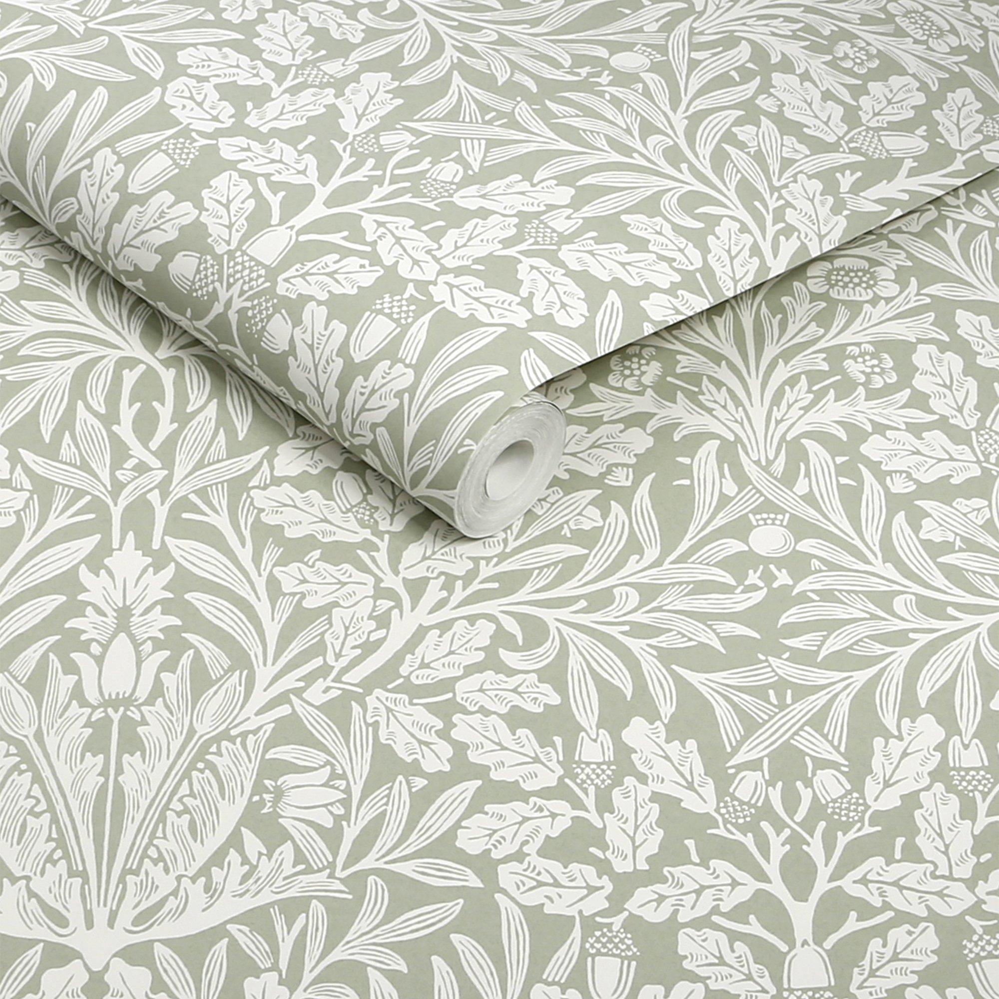 Sage - William Morris at Home - Acorn Sage Wallpaper - 3