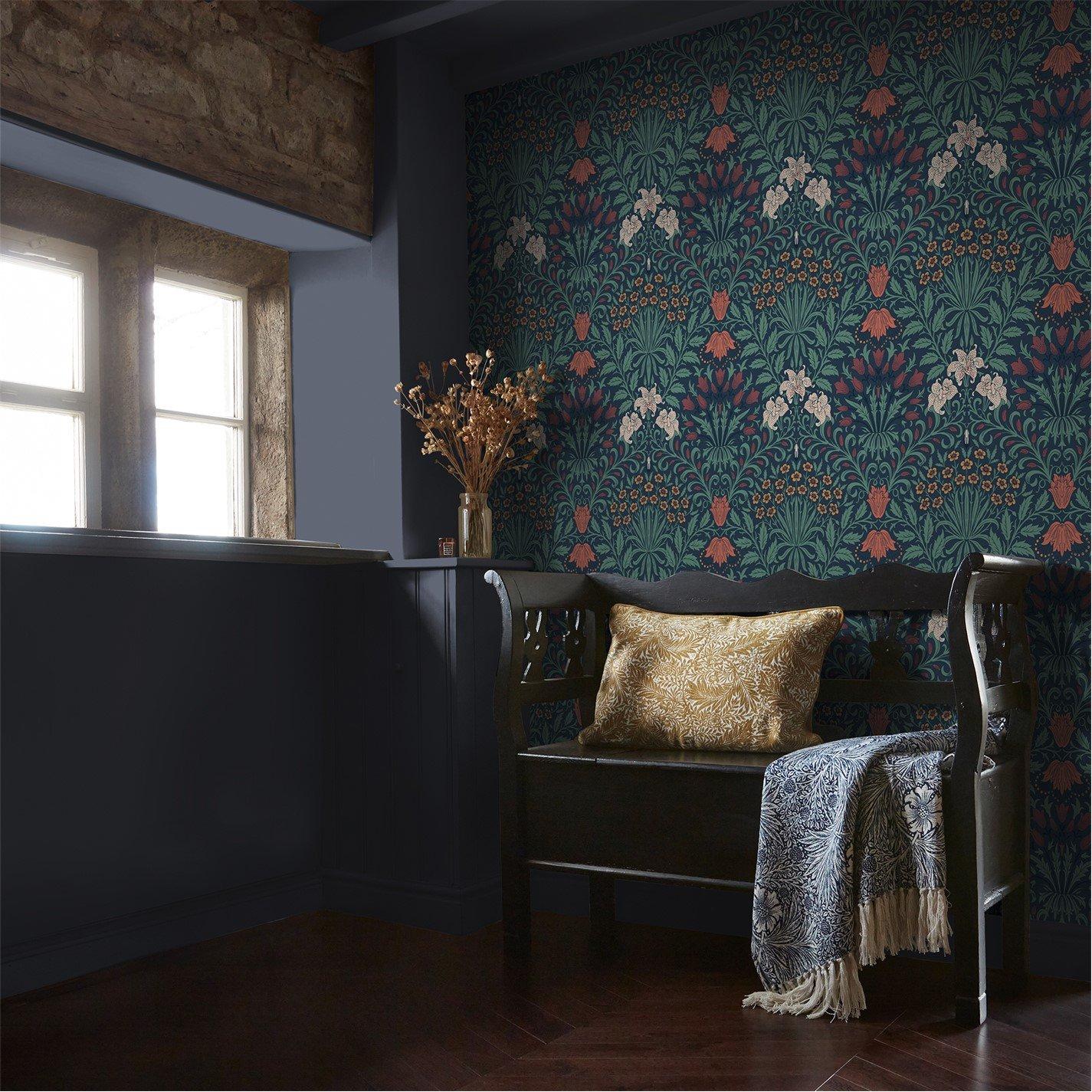 William Morris At Home  Garden Wallpaper Moonlight