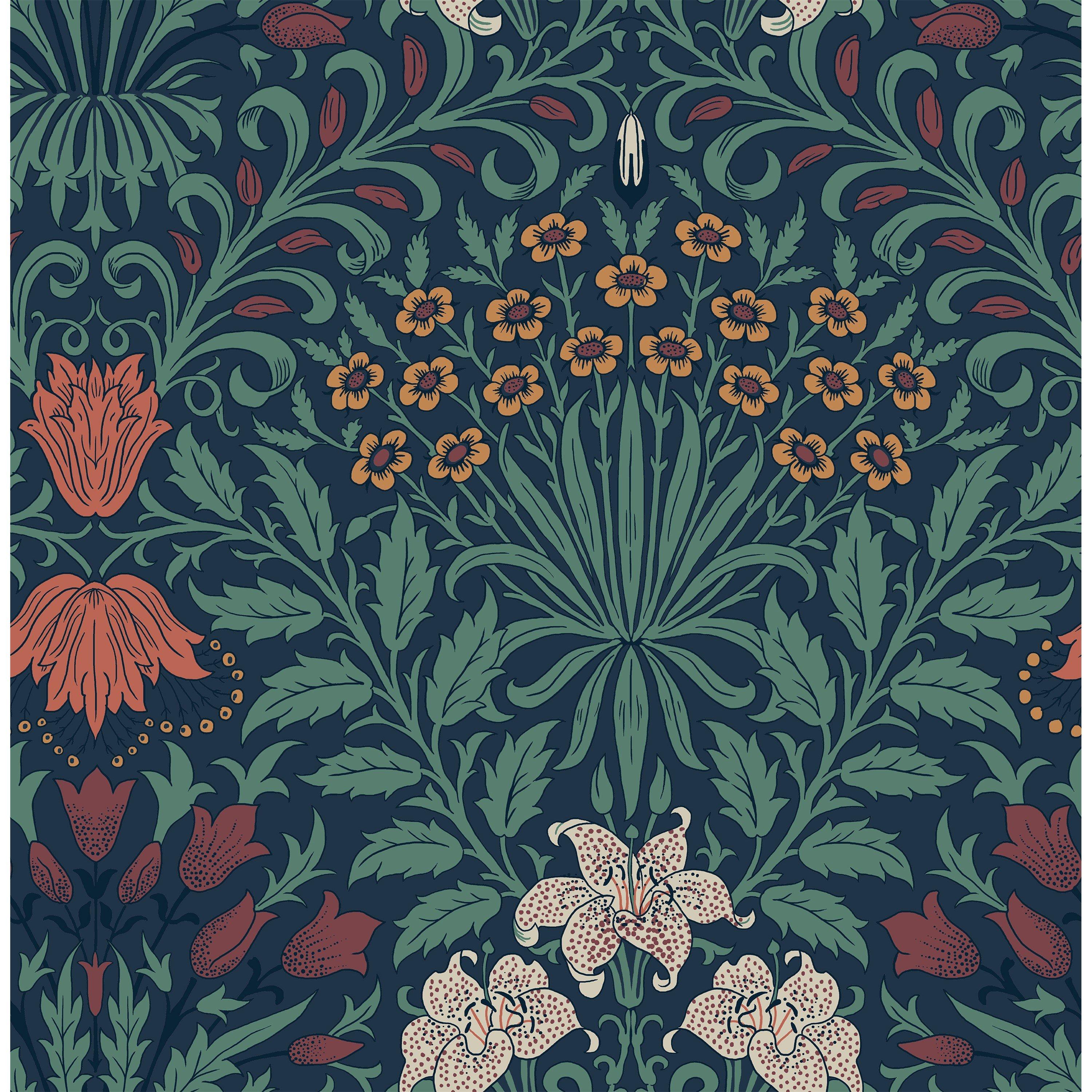 Moonlight - William Morris at Home - Garden Moonlight Wallpaper - 2