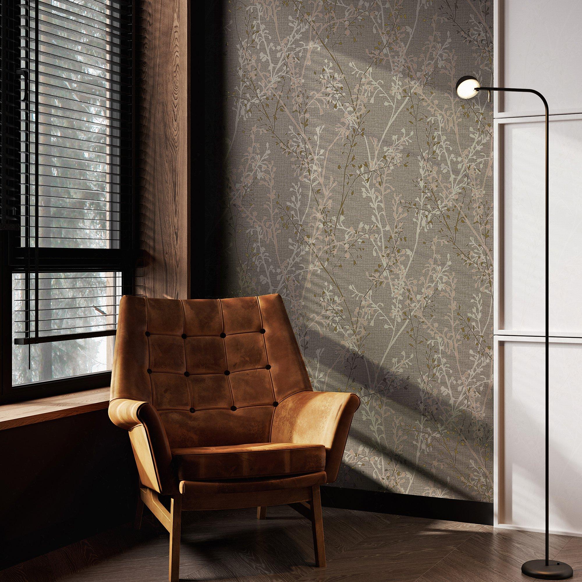 White - Boutique - Boutique Breeze Sprig Floral Pearl Wallpaper - 1