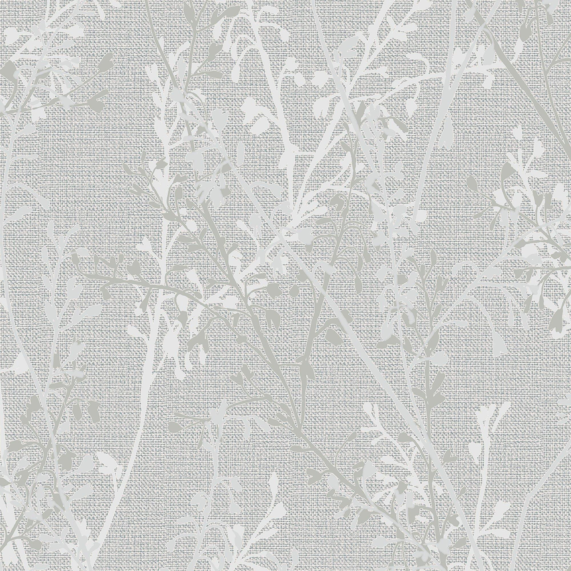 White - Boutique - Boutique Breeze Sprig Floral Pearl Wallpaper - 4