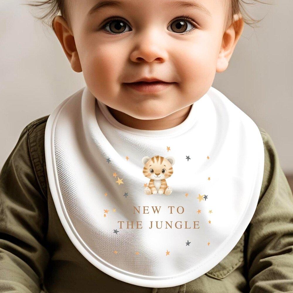 White - Aye Do Gifts - New to the Jungle Tiger Baby Bib 3588-BBYbib - 1
