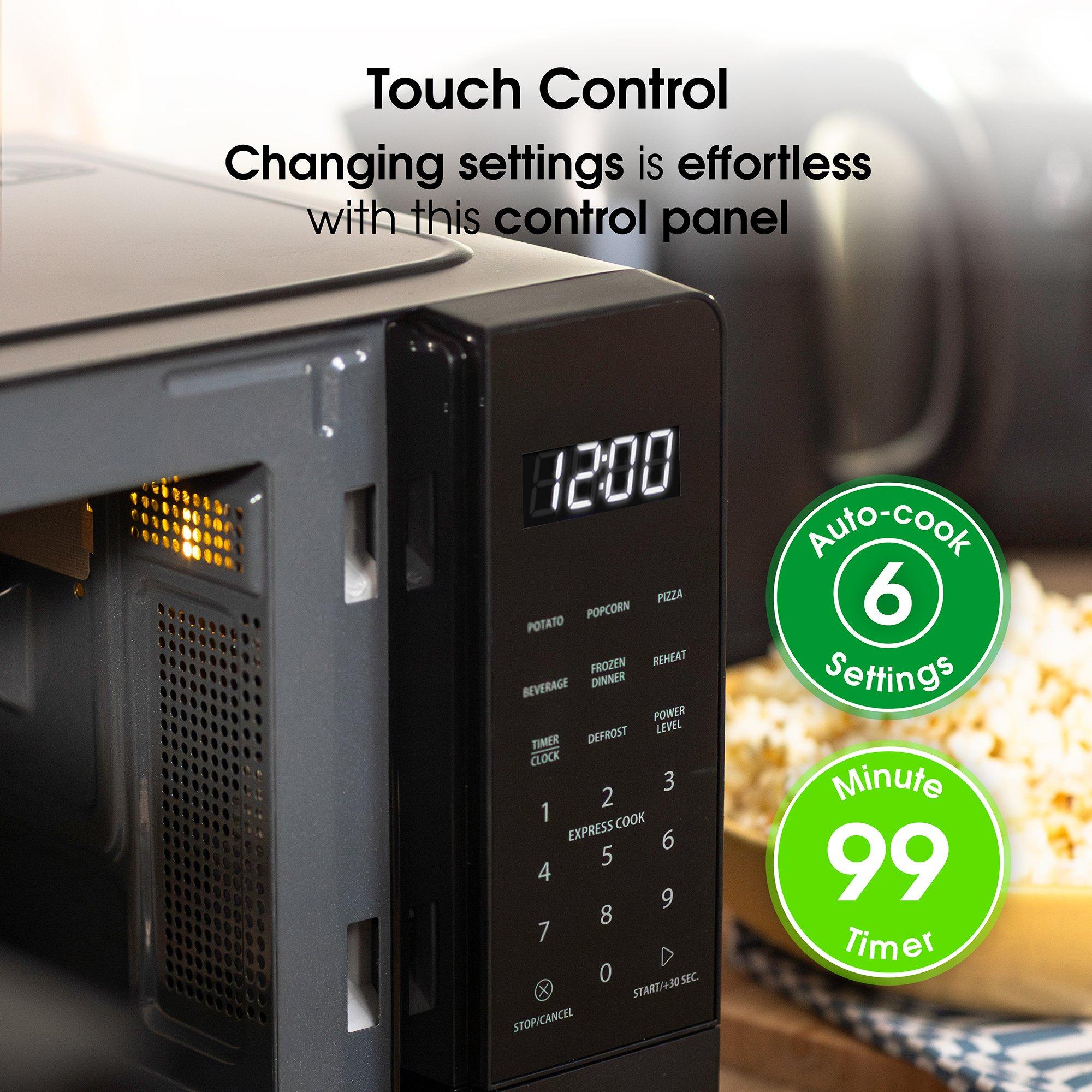 Black - Abode - AMT2012B 20L Black Touch Control Digital Microwave - 5