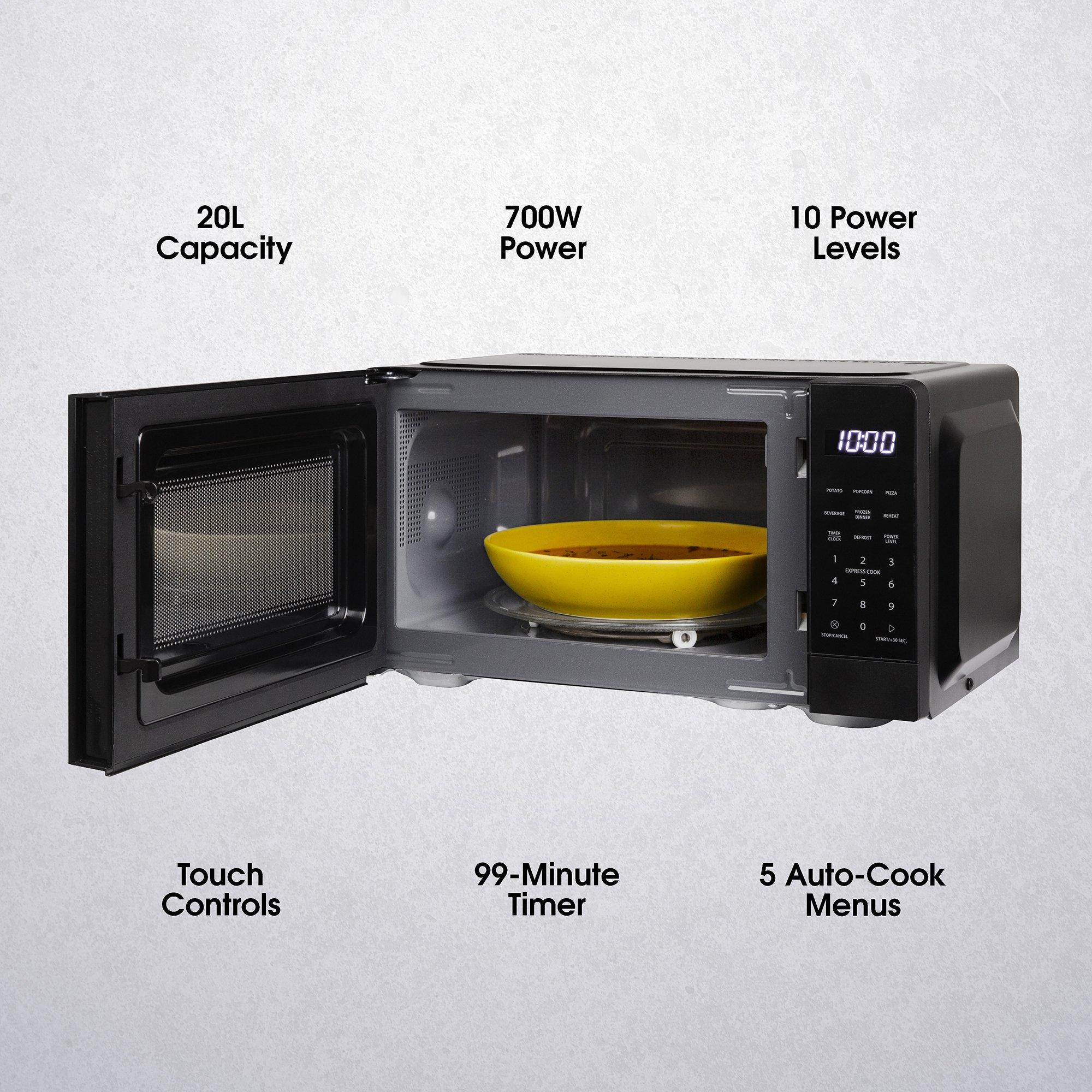 Black - Abode - AMT2012B 20L Black Touch Control Digital Microwave - 7
