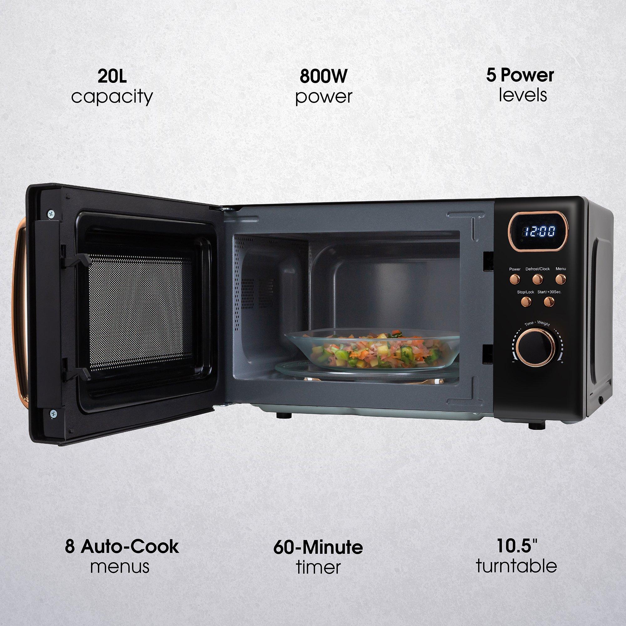 Black - Abode - AMD2004BRG/01 20L Black Digital Microwave - 3
