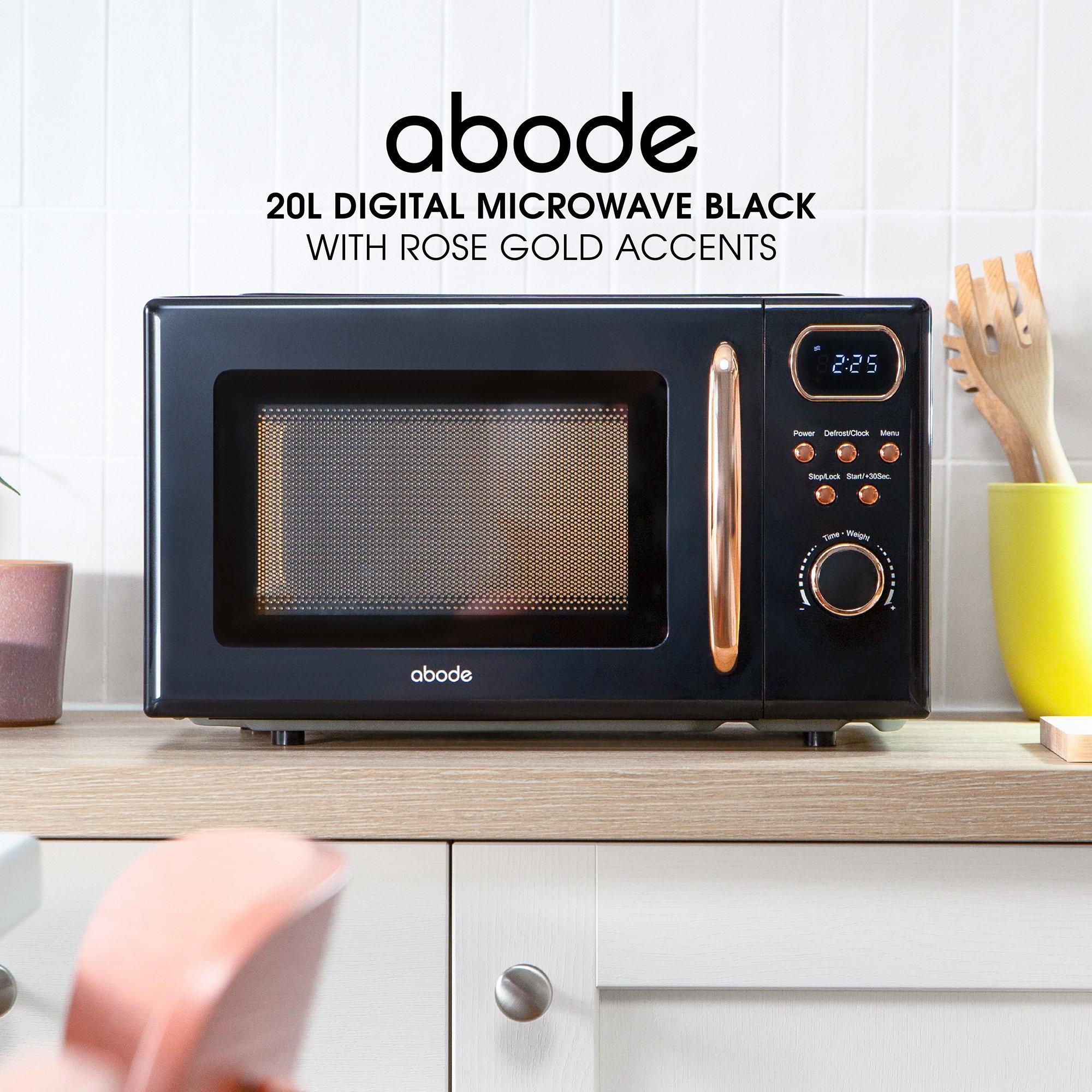 Black - Abode - AMD2004BRG/01 20L Black Digital Microwave - 4