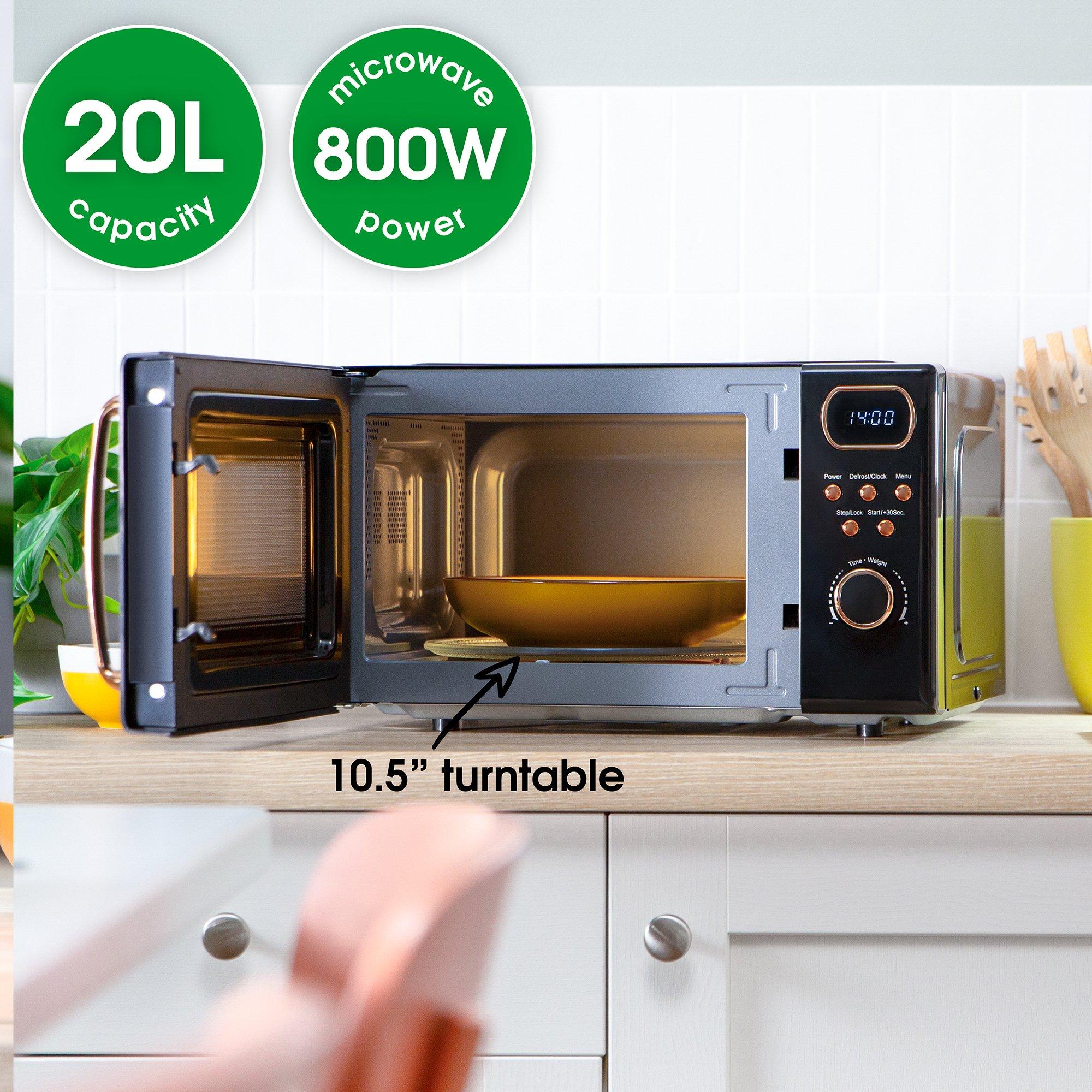 Black - Abode - AMD2004BRG/01 20L Black Digital Microwave - 7