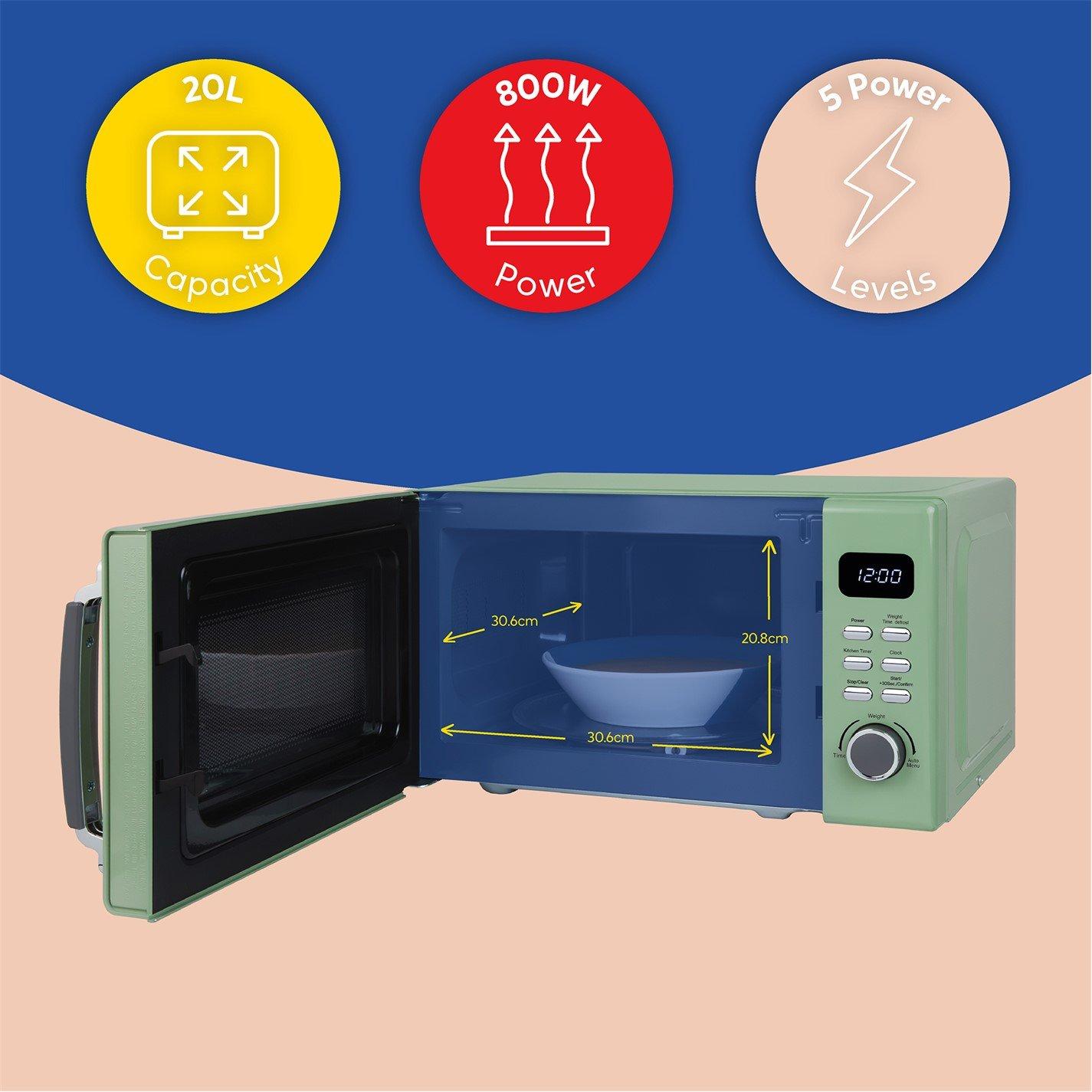 Sage Green - Russell Hobbs - RHM2026SG Stylevia 20L Digital Microwave - 12