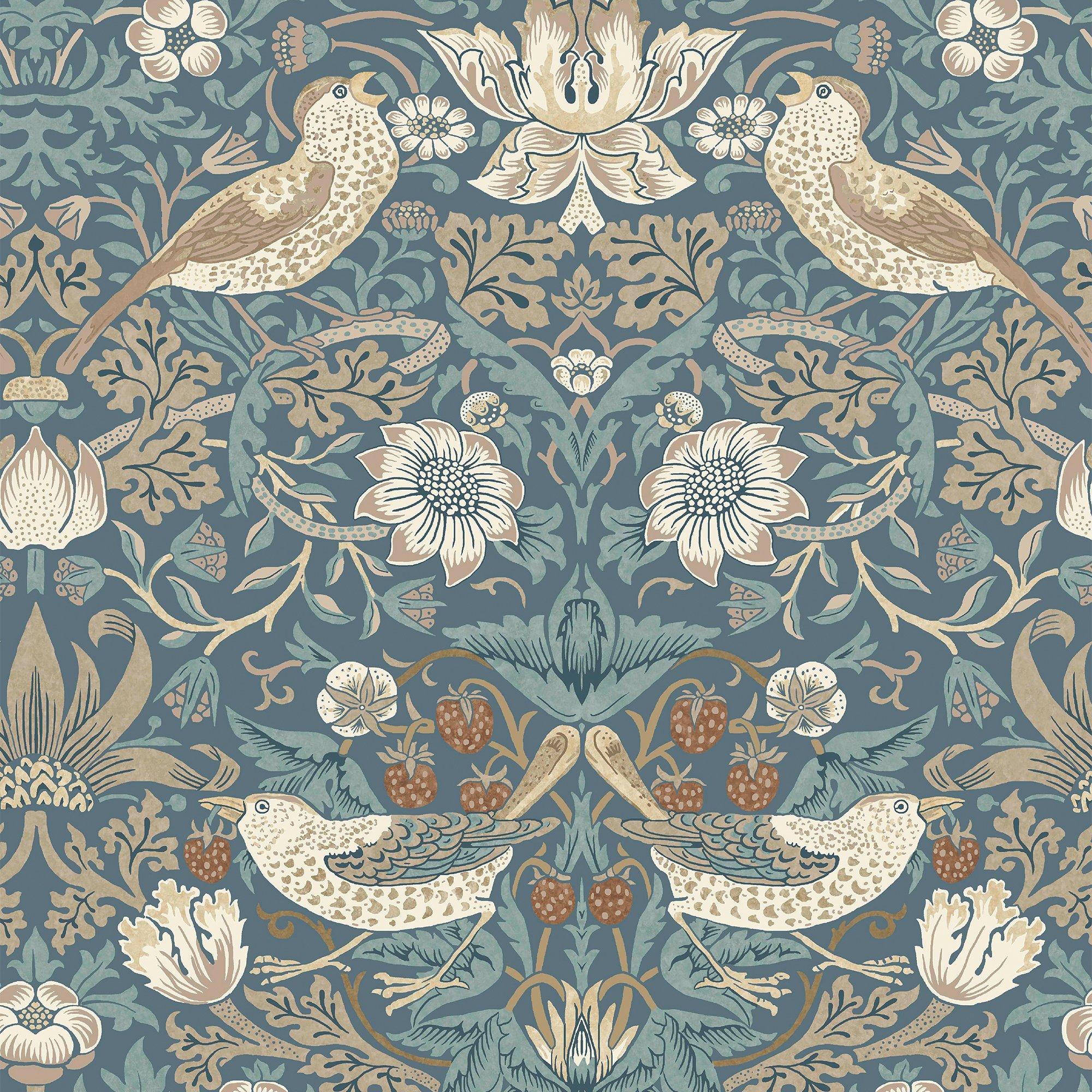 Washed Blue - William Morris at Home - Strawberry Thief Washed Blu - 2