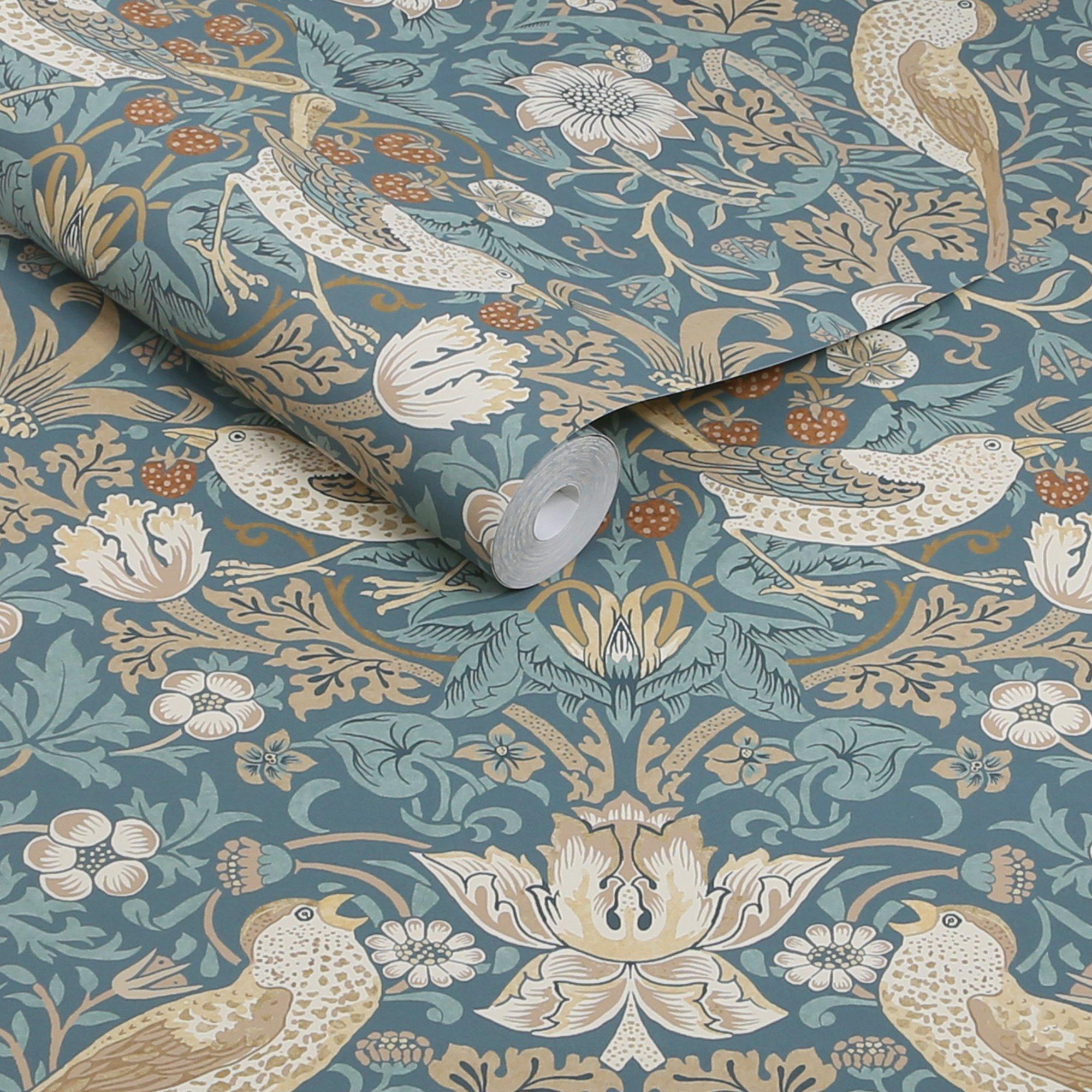 Washed Blue - William Morris at Home - Strawberry Thief Washed Blu - 3