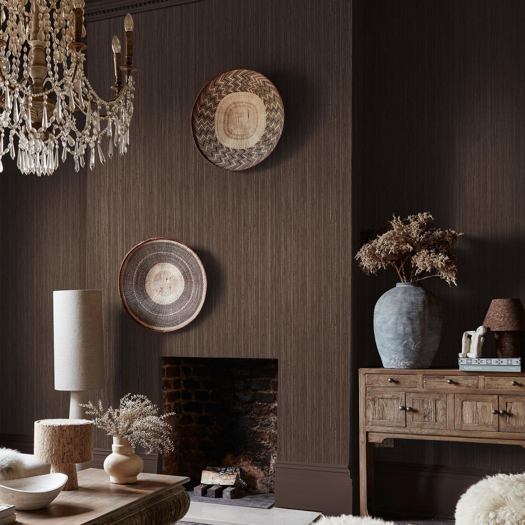 Abigail Ahern Abigail Ahern Fibre Stripe Chocolate Wallpaper