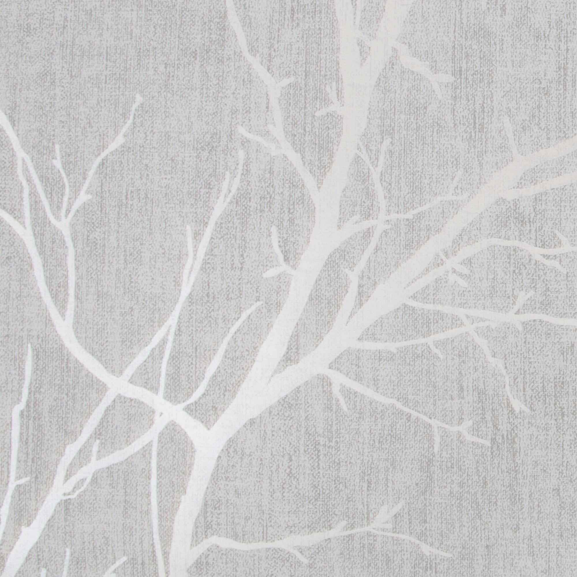 Grey - Fresco - Fresco Winter Tree Grey Wallpaper - 4