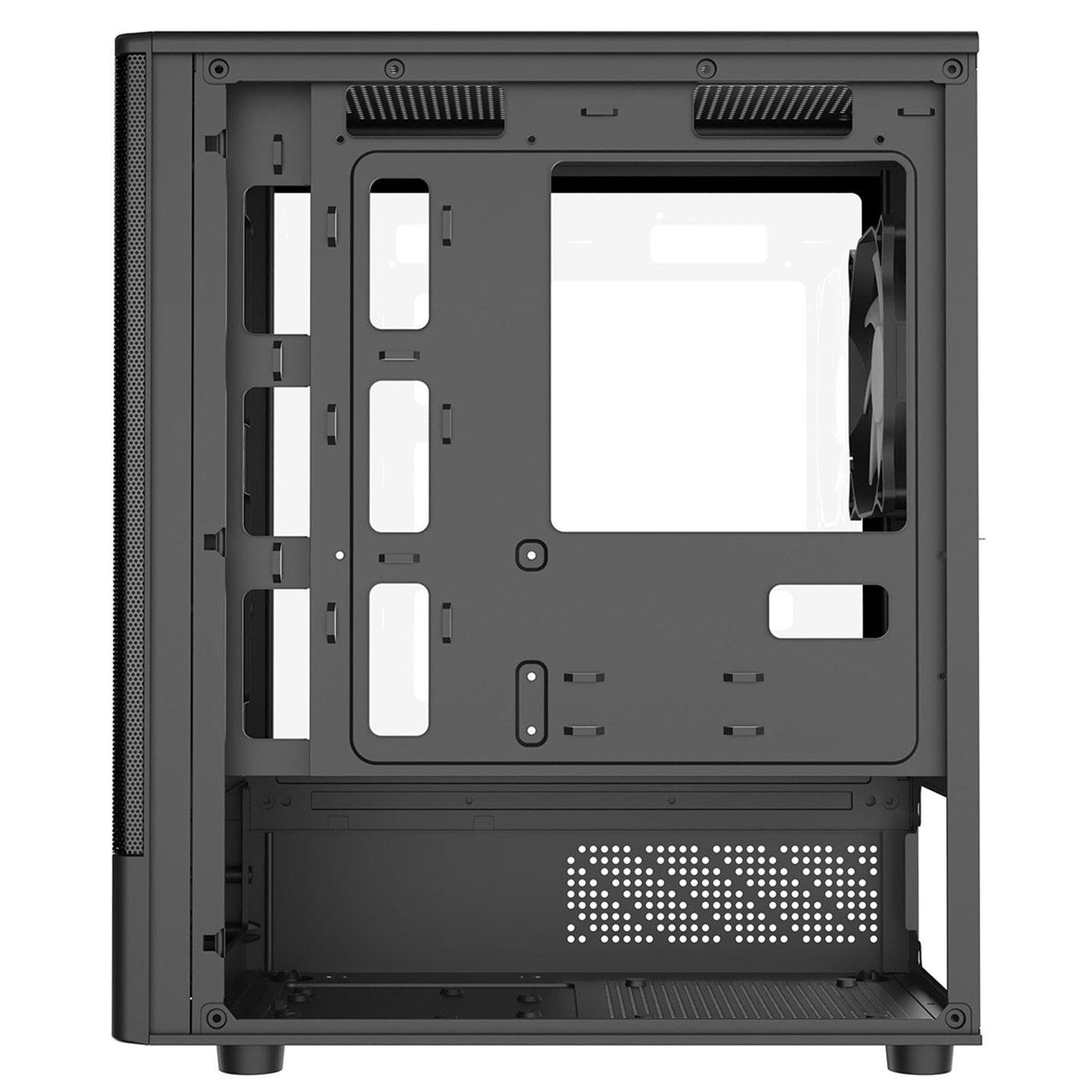 Black - CiT - F3 Black Micro-ATX Mesh PC Gaming Case - 11