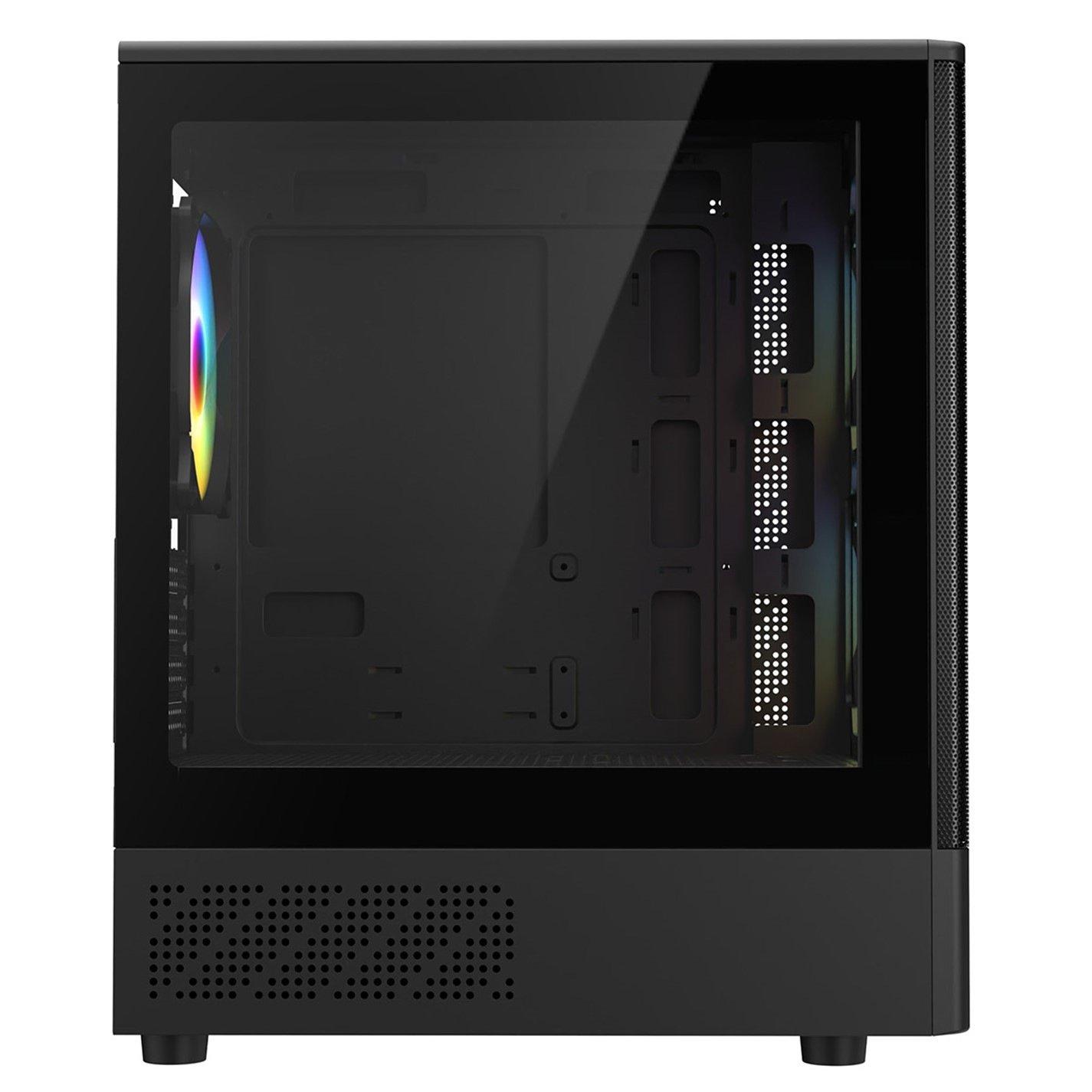 Black - CiT - F3 Black Micro-ATX Mesh PC Gaming Case - 8