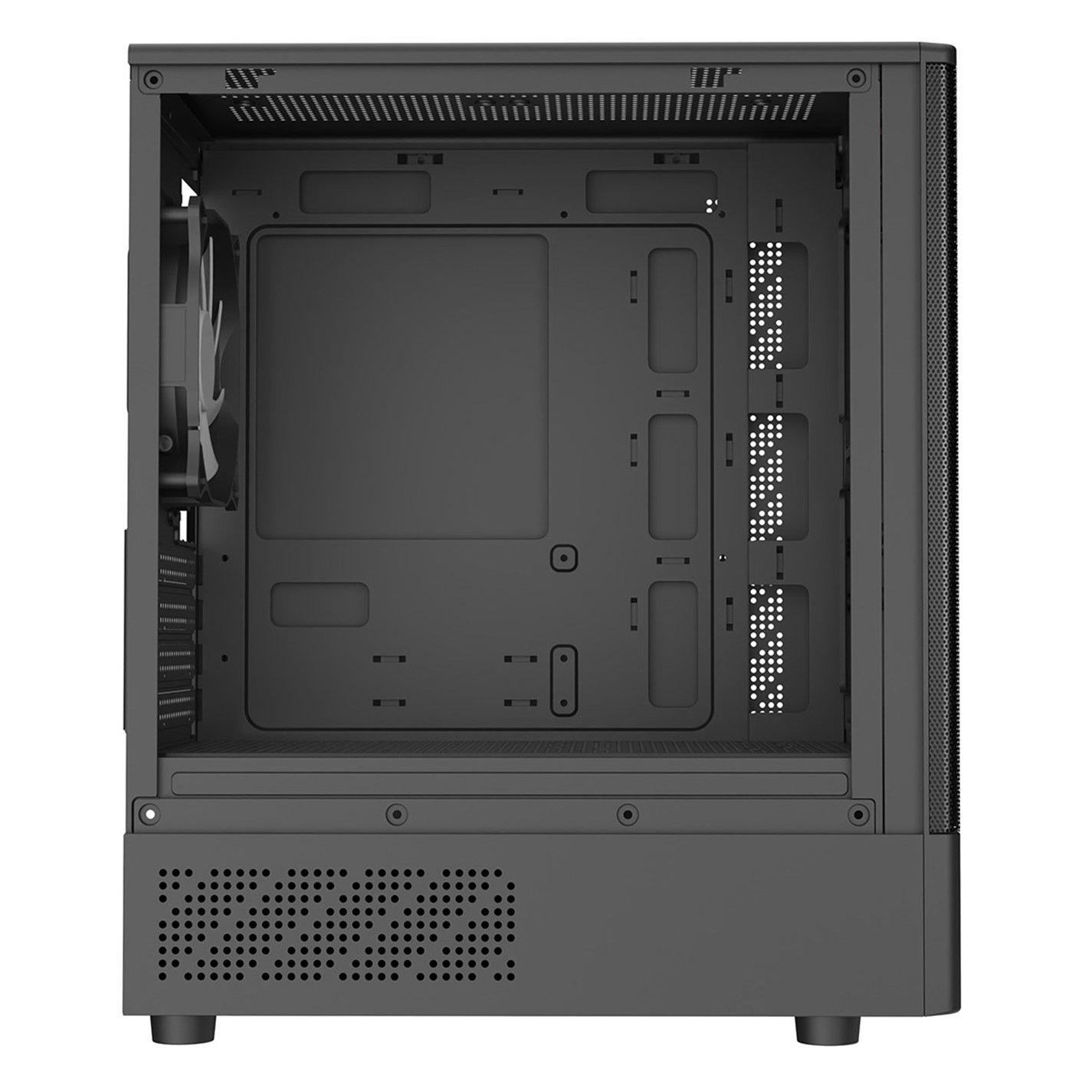 Black - CiT - F3 Black Micro-ATX Mesh PC Gaming Case - 10