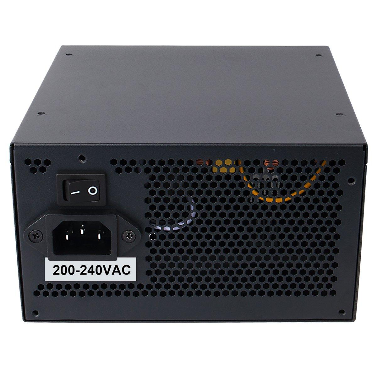 Bronze Noir - CiT - FX Pro 600w ATX Power Supply Unit APFC 80 Plus Bronze - with 14cm Fan - 5