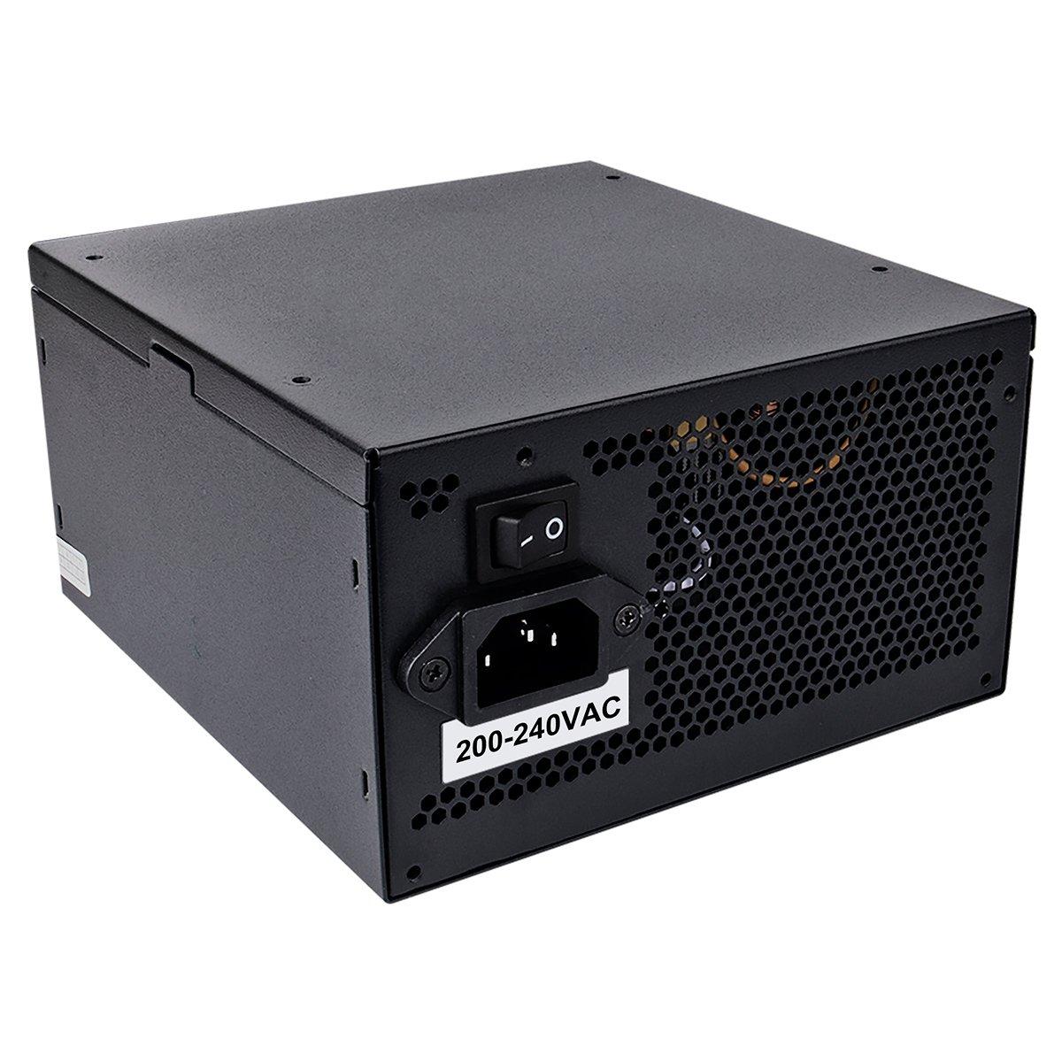Bronze Noir - CiT - FX Pro 600w ATX Power Supply Unit APFC 80 Plus Bronze - with 14cm Fan - 6
