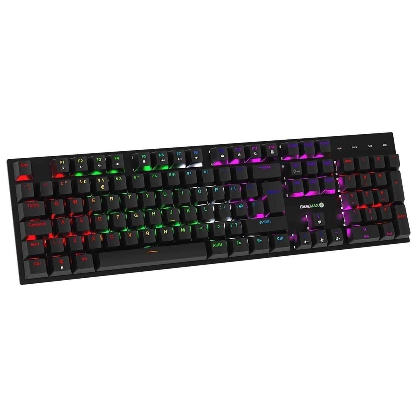 Black - GameMax - GameMax Pulse 4-in-1 Mechanical Keyboard Mouse Headset Mouse Pad Combo Kit - 4