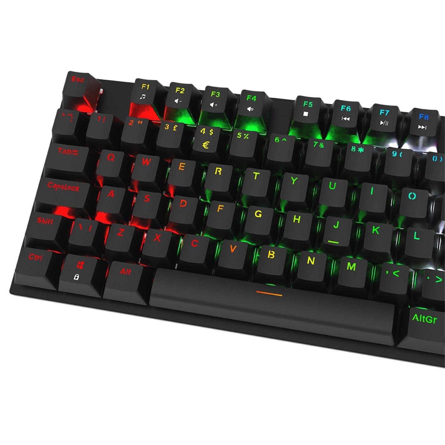 Black - GameMax - GameMax Pulse 4-in-1 Mechanical Keyboard Mouse Headset Mouse Pad Combo Kit - 8