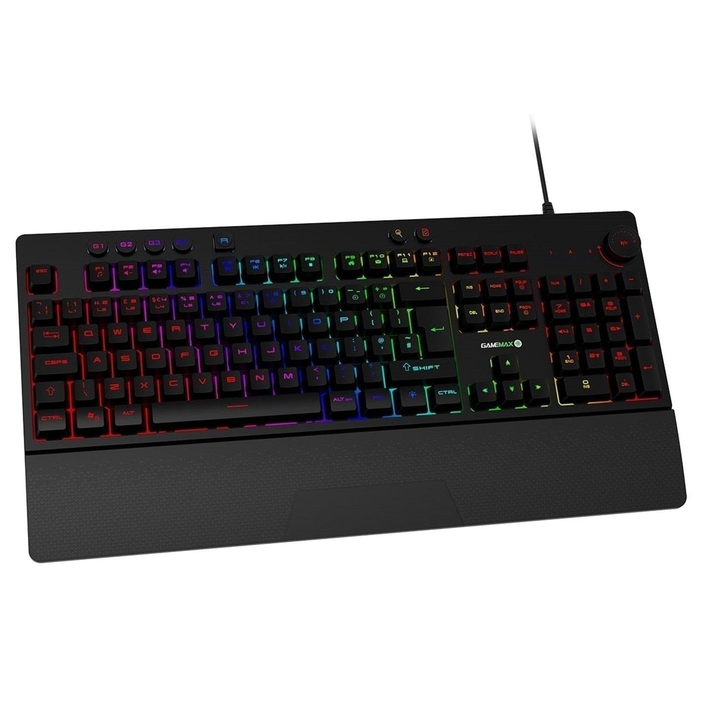 Black - GameMax - Pulse Pro 4-in-1 Keyboard Mouse Headset Mouse Pad Combo Kit - 4