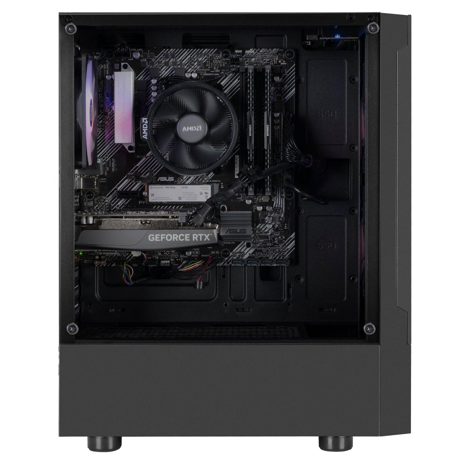 Black - PCSpecialist - Specialist Wraith 142 Gaming PC Bundle - AMD Ryzen 5 RTX 3050 - 3