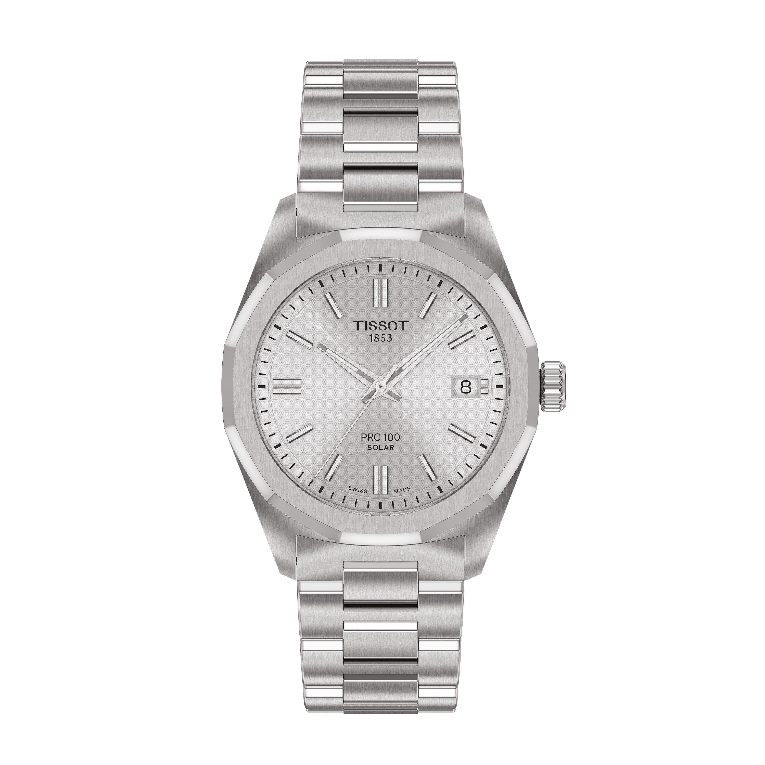 Silver - Tissot - PRC100 Solar Stainless Steel 100M Water Resistant Auto Analogue Watch - 1