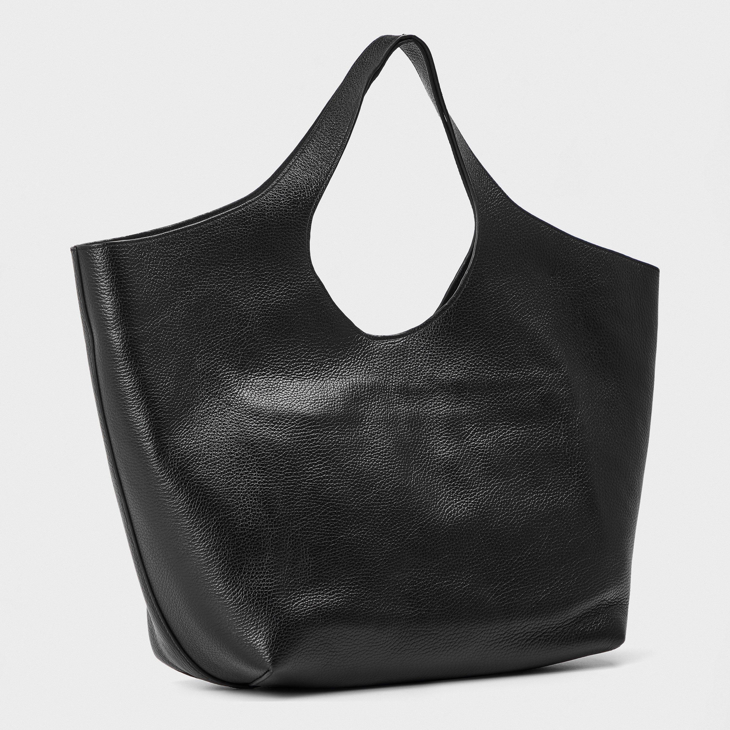 Black - Anine Bing - Womens Lili Leather Tote Bag - 2