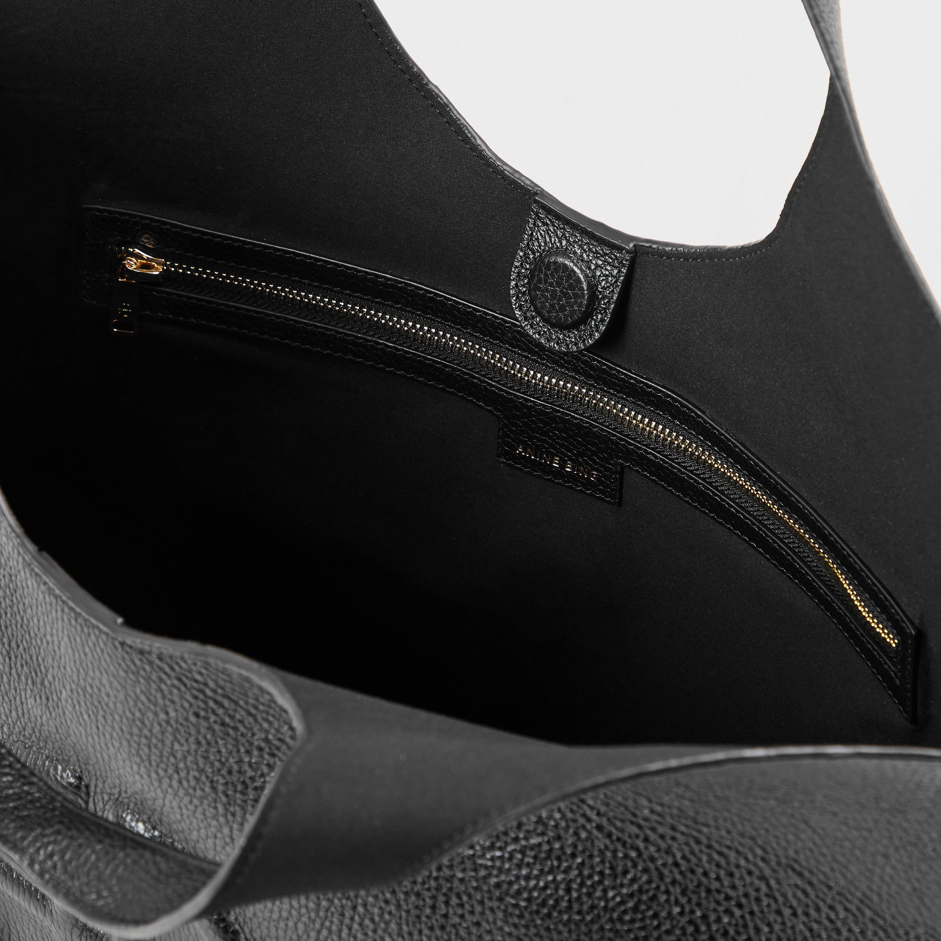 Black - Anine Bing - Womens Lili Leather Tote Bag - 5