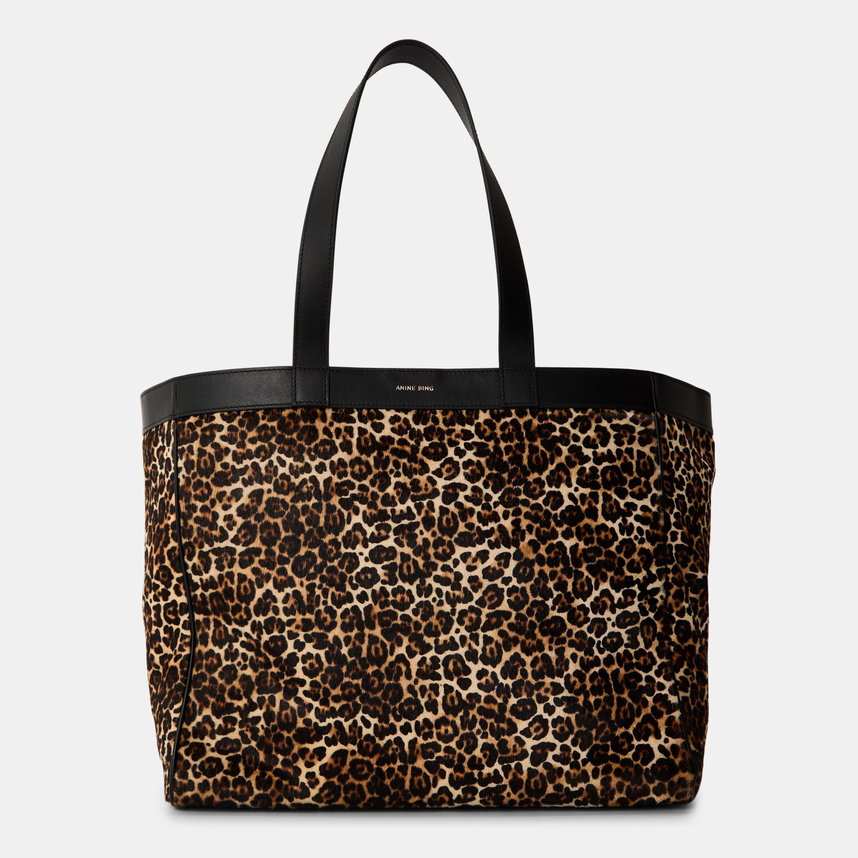 Leopard - Anine Bing - Womens Medium Rio Leopard Print Tote - 1