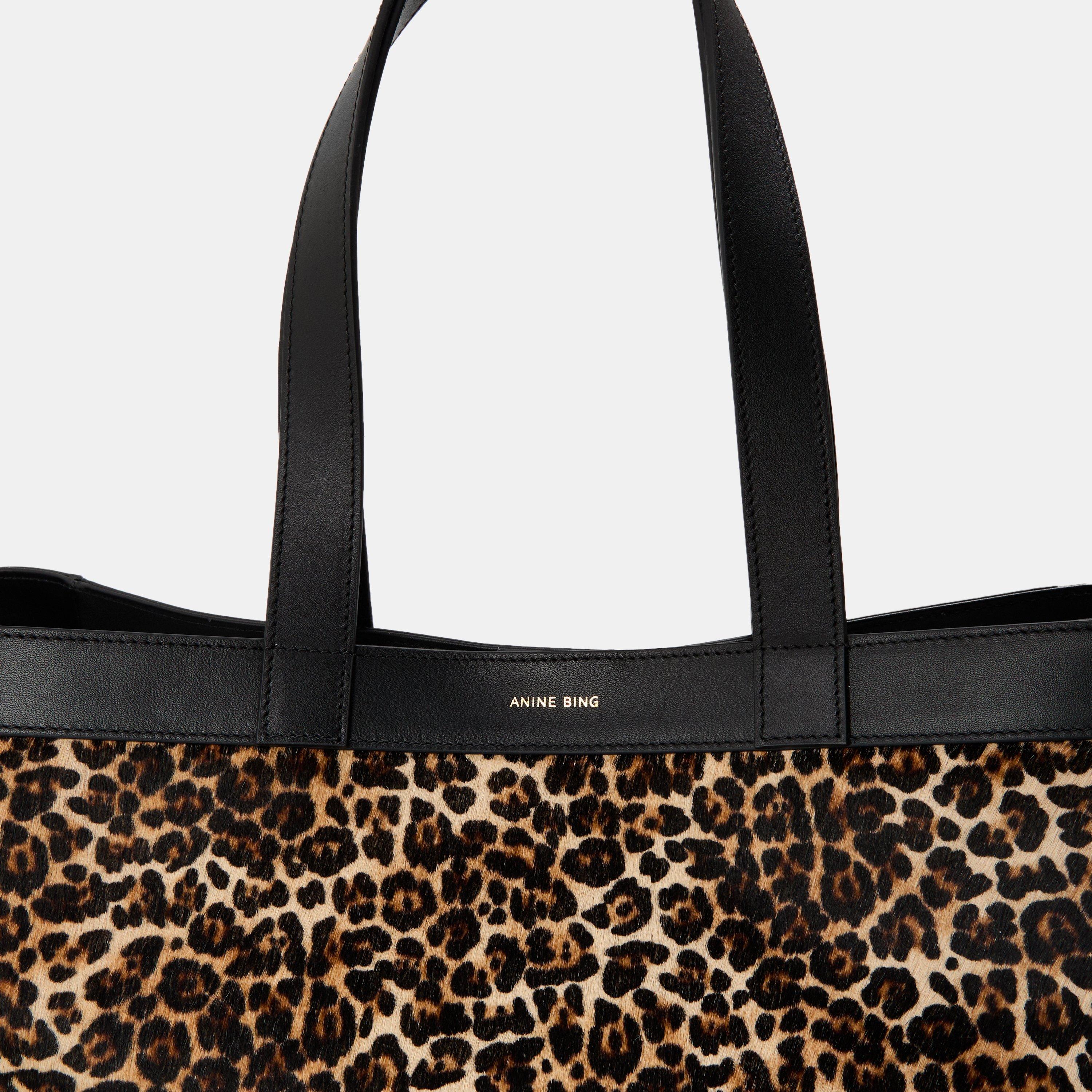 Leopard - Anine Bing - Womens Medium Rio Leopard Print Tote - 4