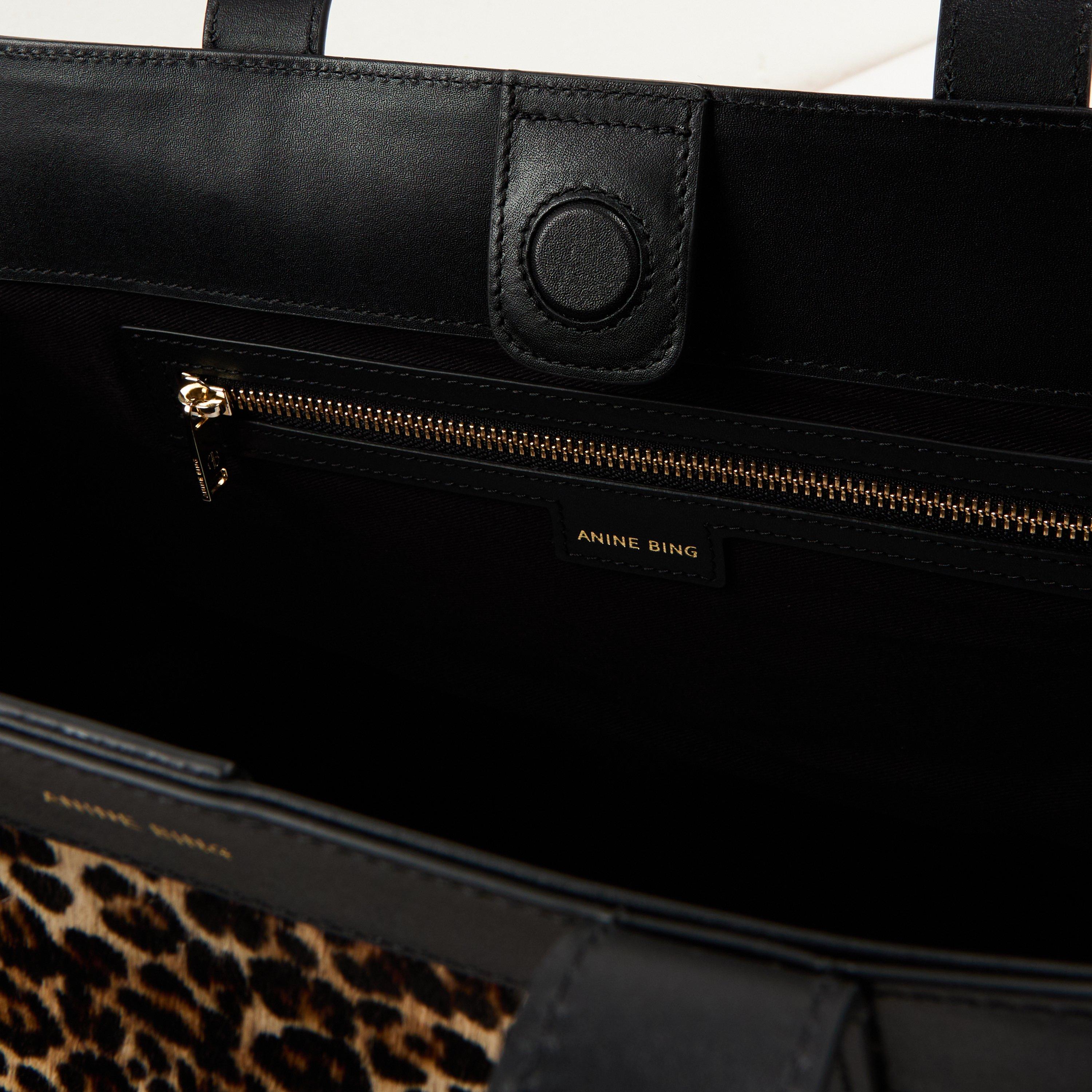 Leopard - Anine Bing - Womens Medium Rio Leopard Print Tote - 5