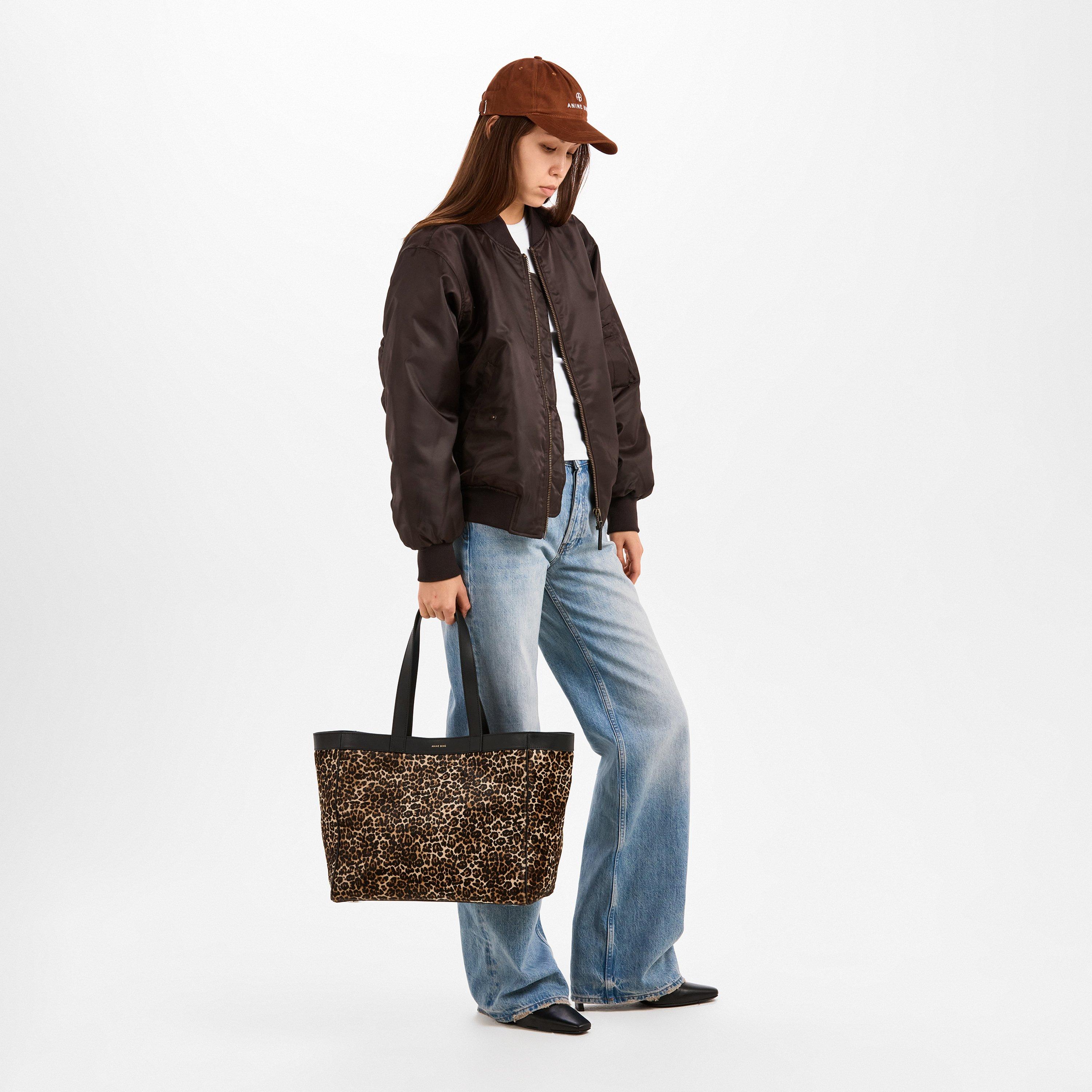 Leopard - Anine Bing - Womens Medium Rio Leopard Print Tote - 6