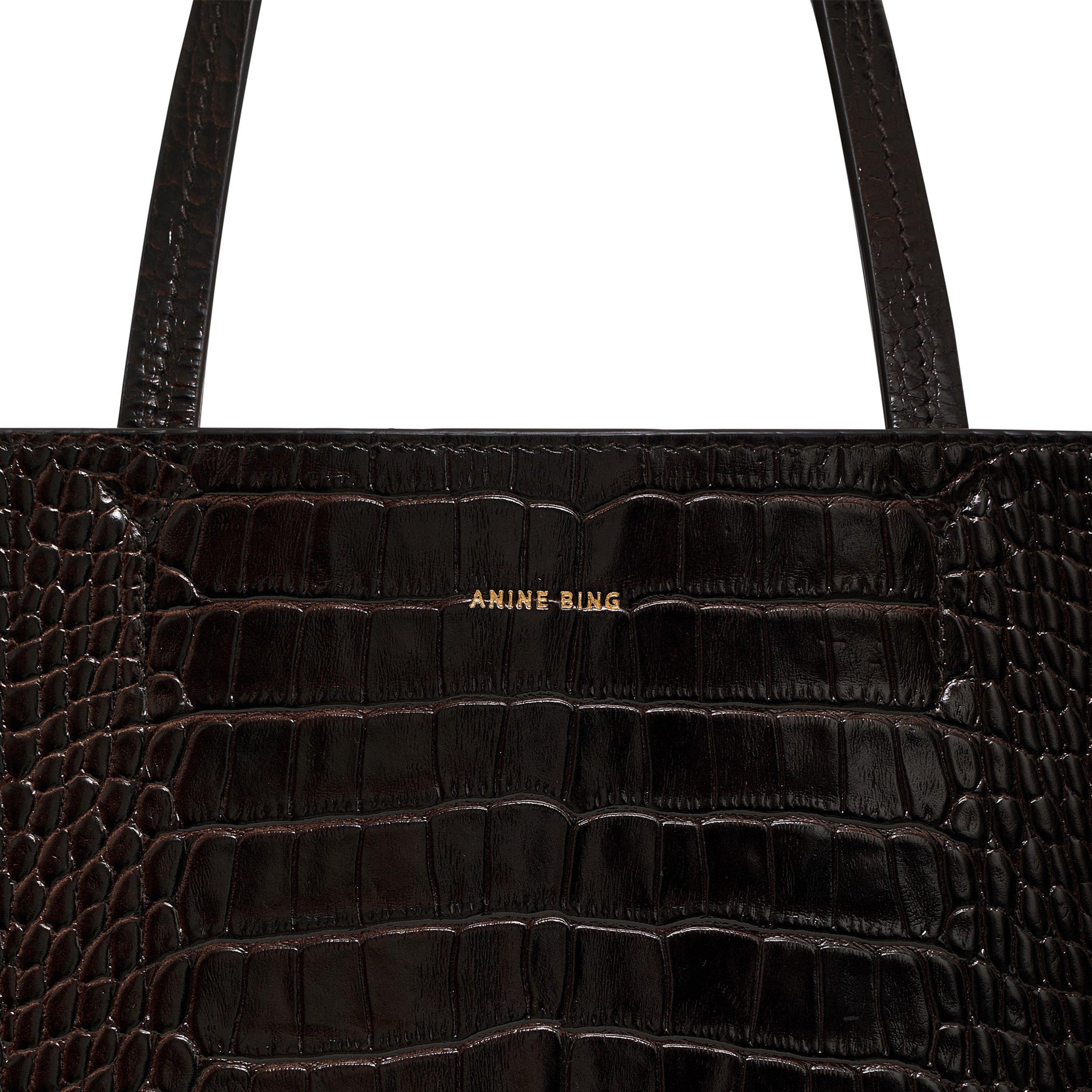 Dark Brown Emb - Anine Bing - Womens Small Elly Tote - 5