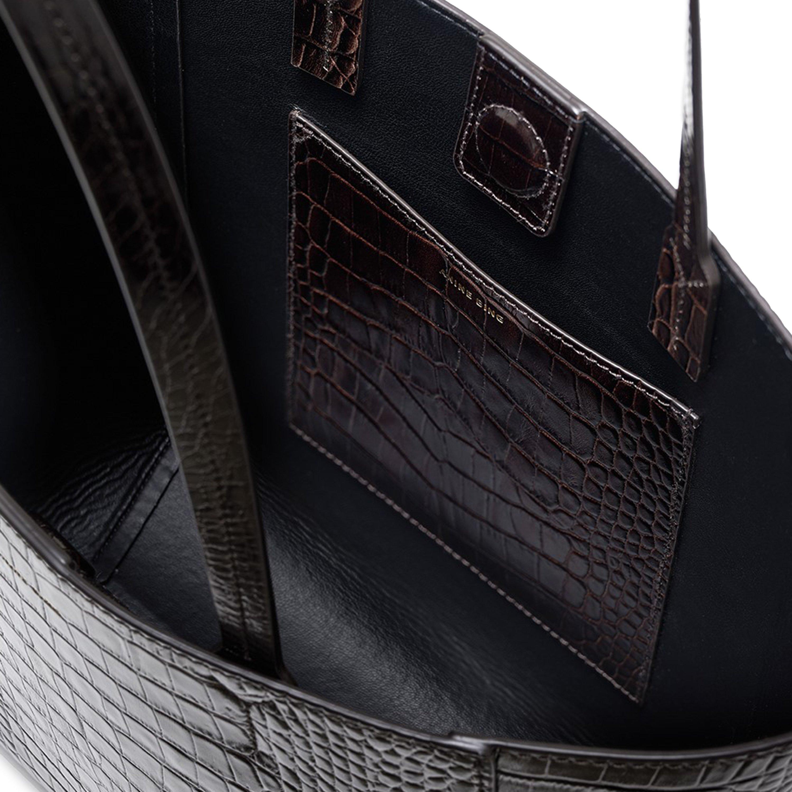 Dark Brown Emb - Anine Bing - Womens Small Elly Tote - 6